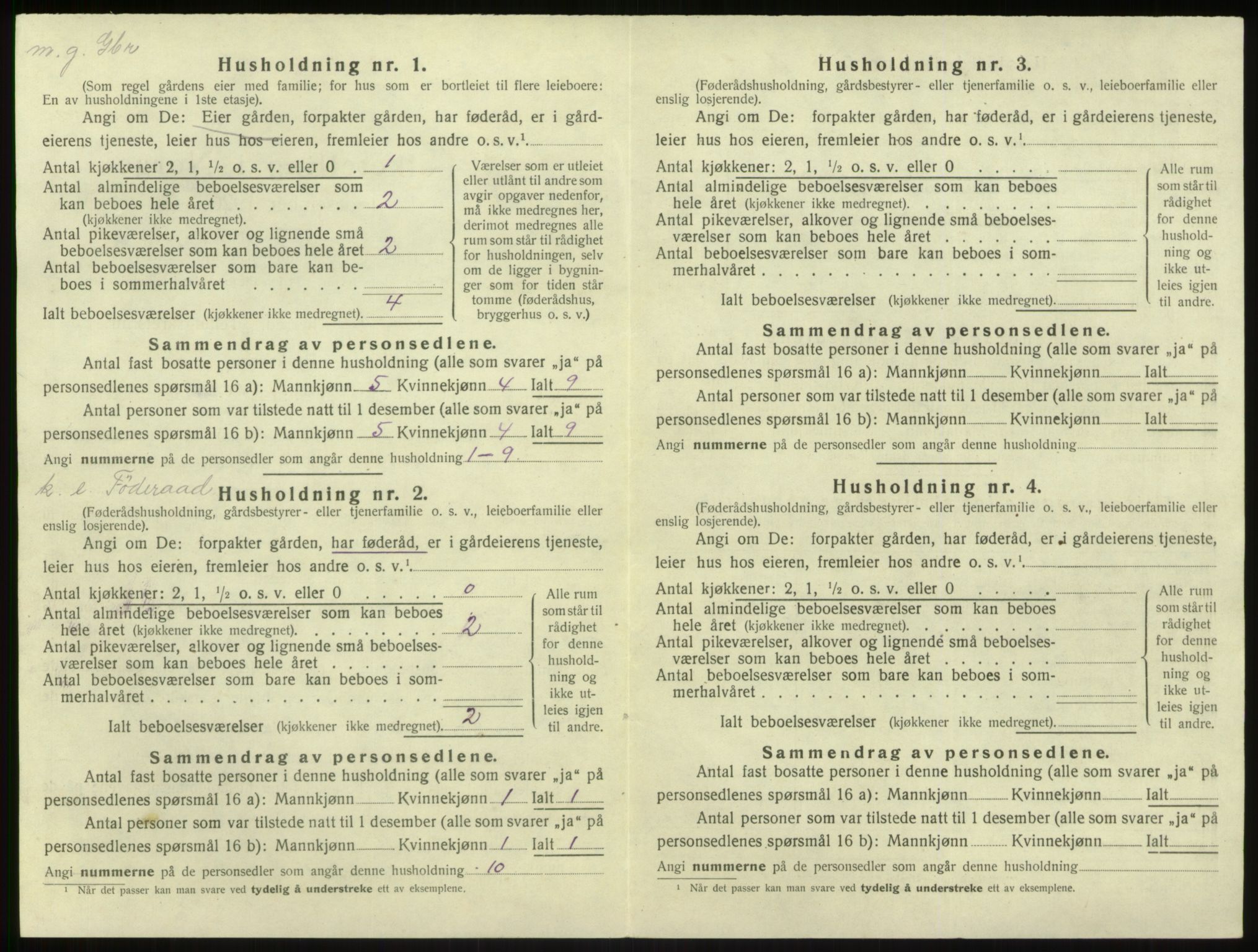 SAB, 1920 census for Brekke, 1920, p. 284