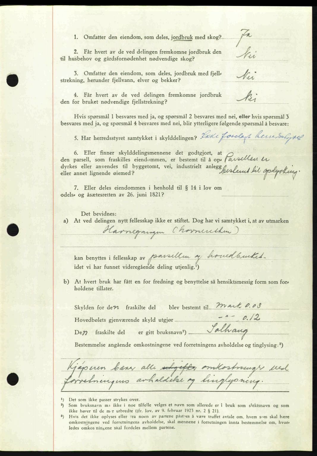 Nordmøre sorenskriveri, AV/SAT-A-4132/1/2/2Ca: Mortgage book no. A92, 1942-1942, Diary no: : 619/1942