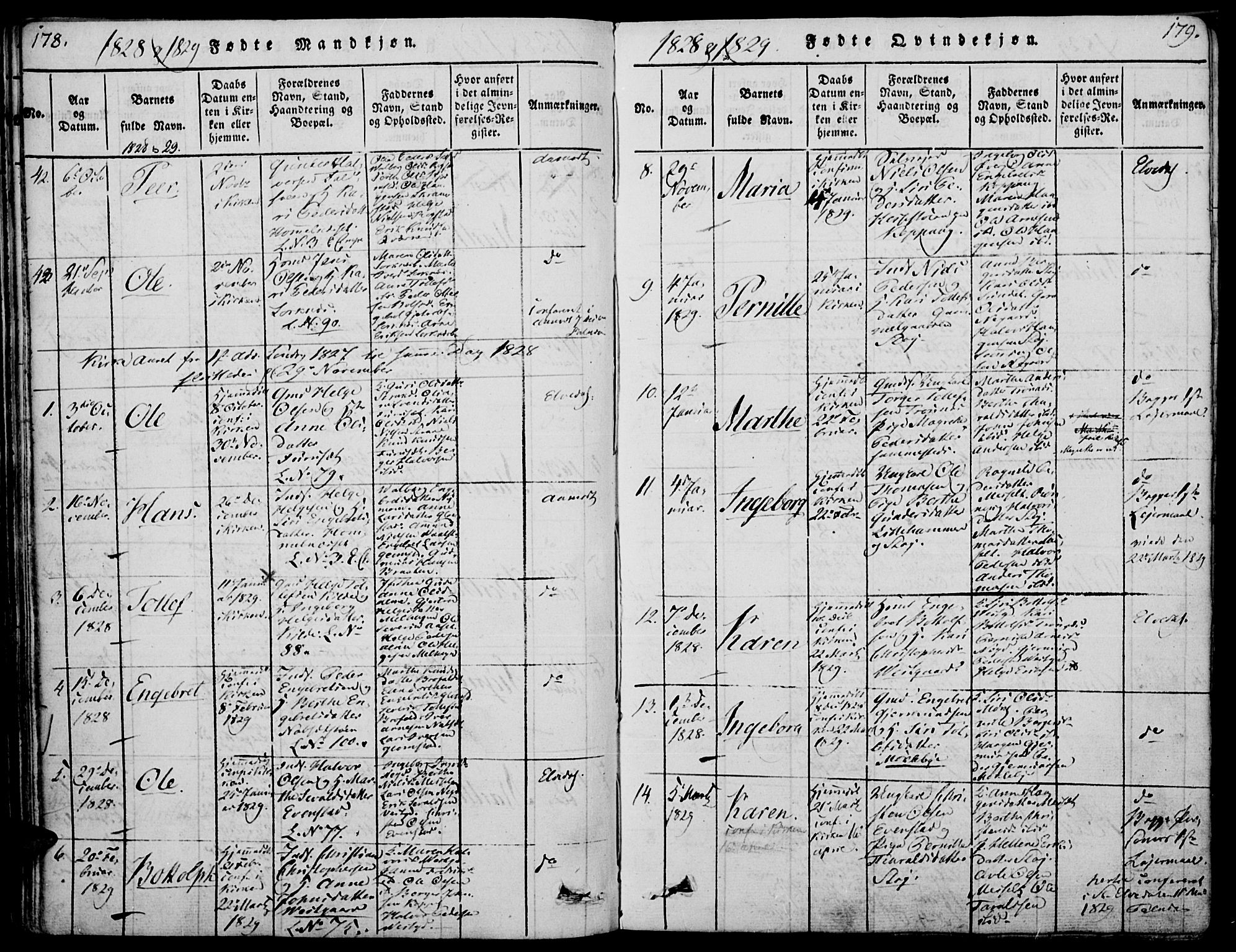 Åmot prestekontor, Hedmark, SAH/PREST-056/H/Ha/Haa/L0005: Parish register (official) no. 5, 1815-1841, p. 178-179