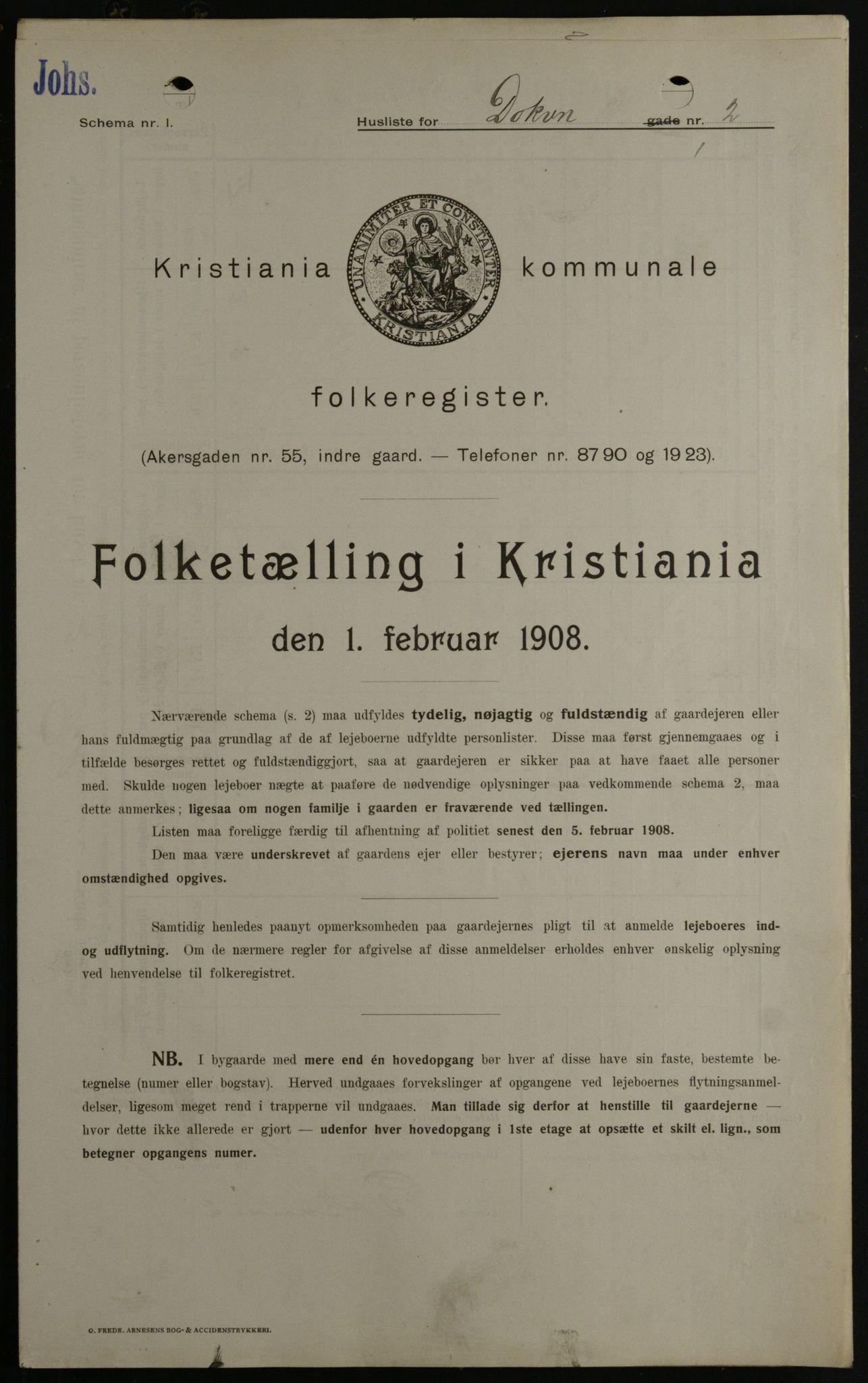 OBA, Municipal Census 1908 for Kristiania, 1908, p. 14780