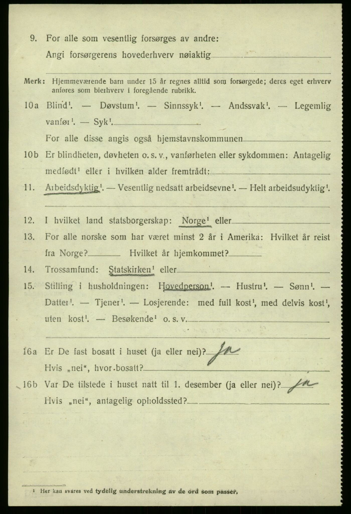 SAB, 1920 census for Leikanger, 1920, p. 2839