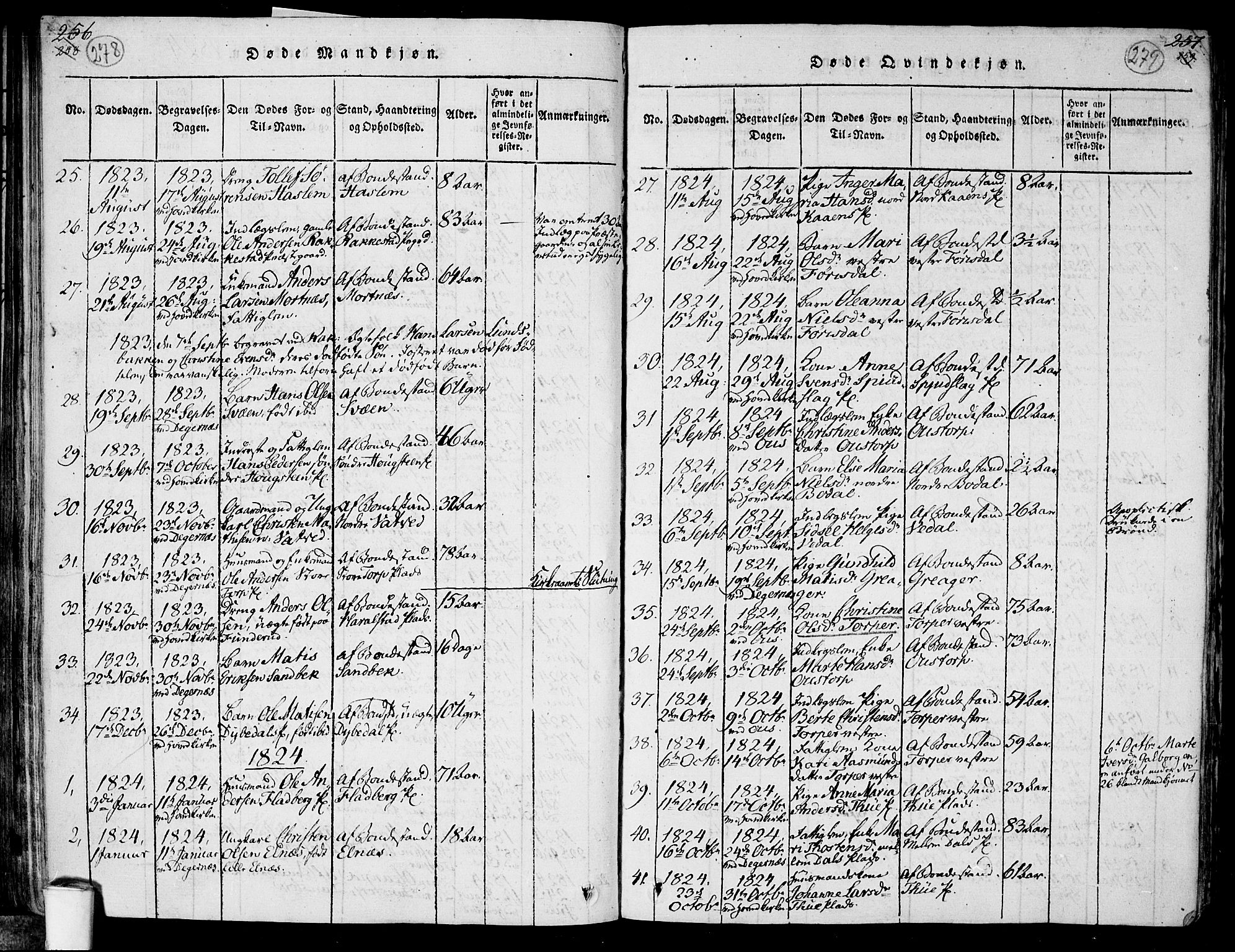 Rakkestad prestekontor Kirkebøker, SAO/A-2008/F/Fa/L0006: Parish register (official) no. I 6, 1814-1824, p. 278-279