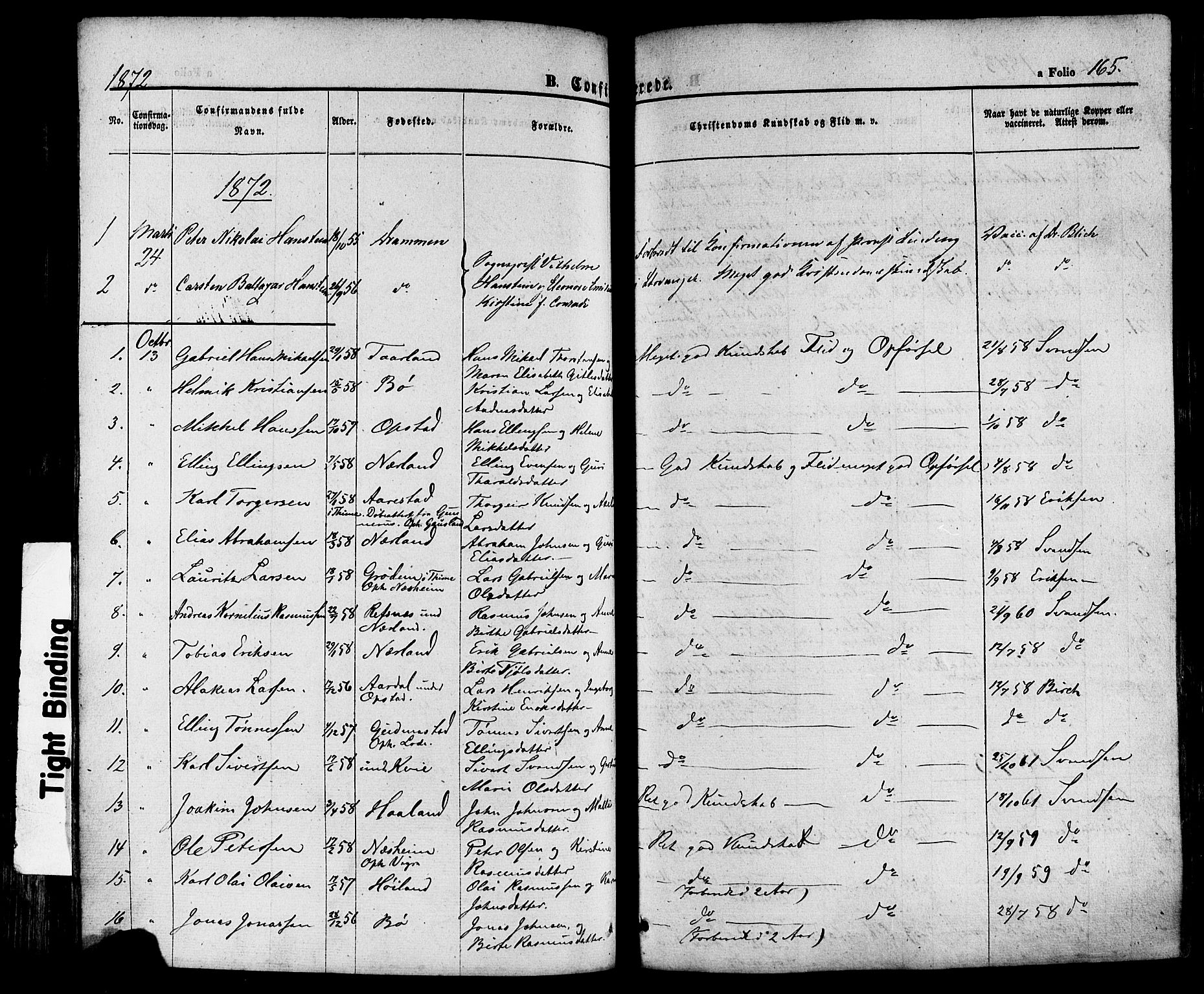 Hå sokneprestkontor, AV/SAST-A-101801/001/30BA/L0008: Parish register (official) no. A 7, 1853-1878, p. 165