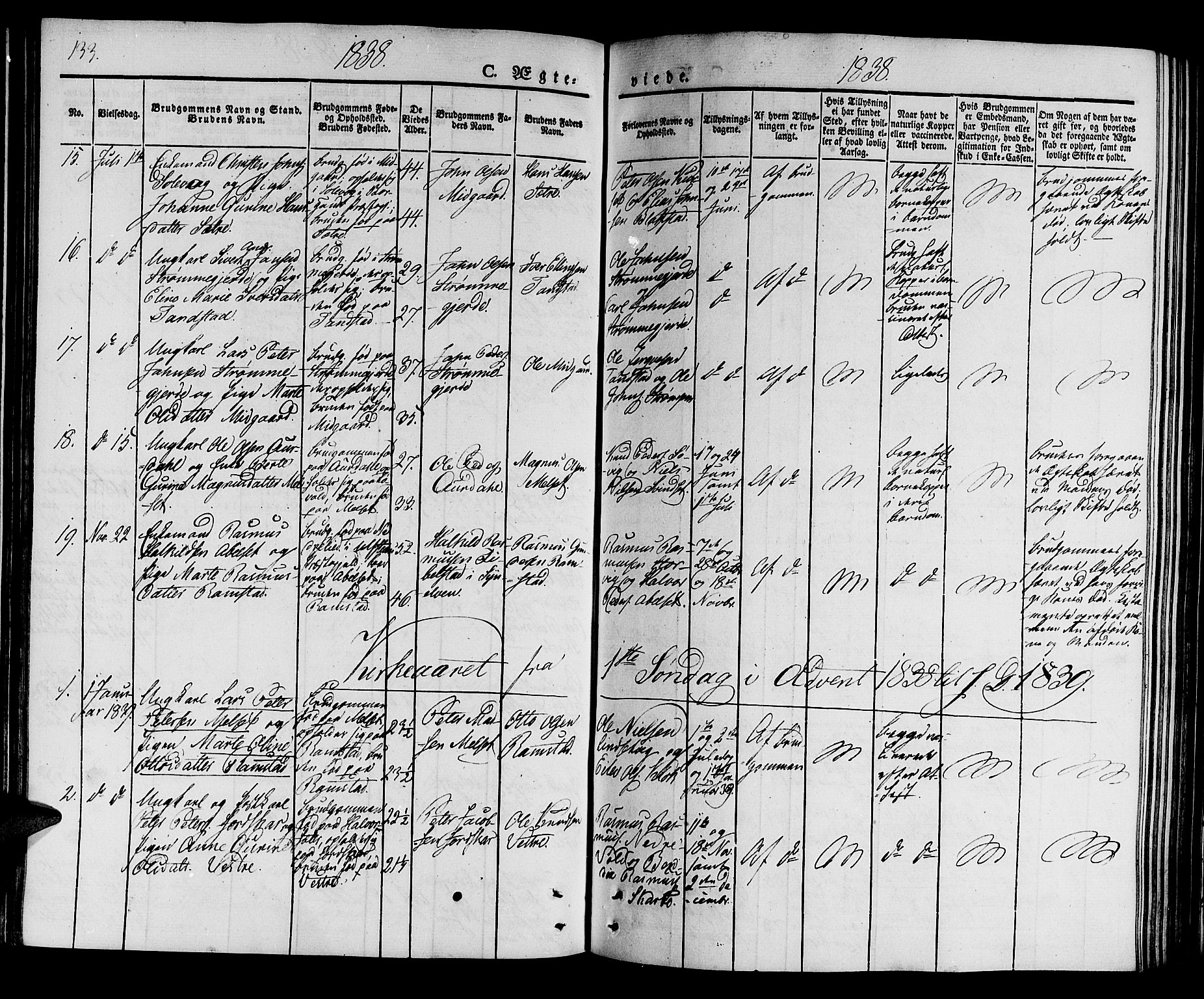 Ministerialprotokoller, klokkerbøker og fødselsregistre - Møre og Romsdal, SAT/A-1454/522/L0311: Parish register (official) no. 522A06, 1832-1842, p. 133