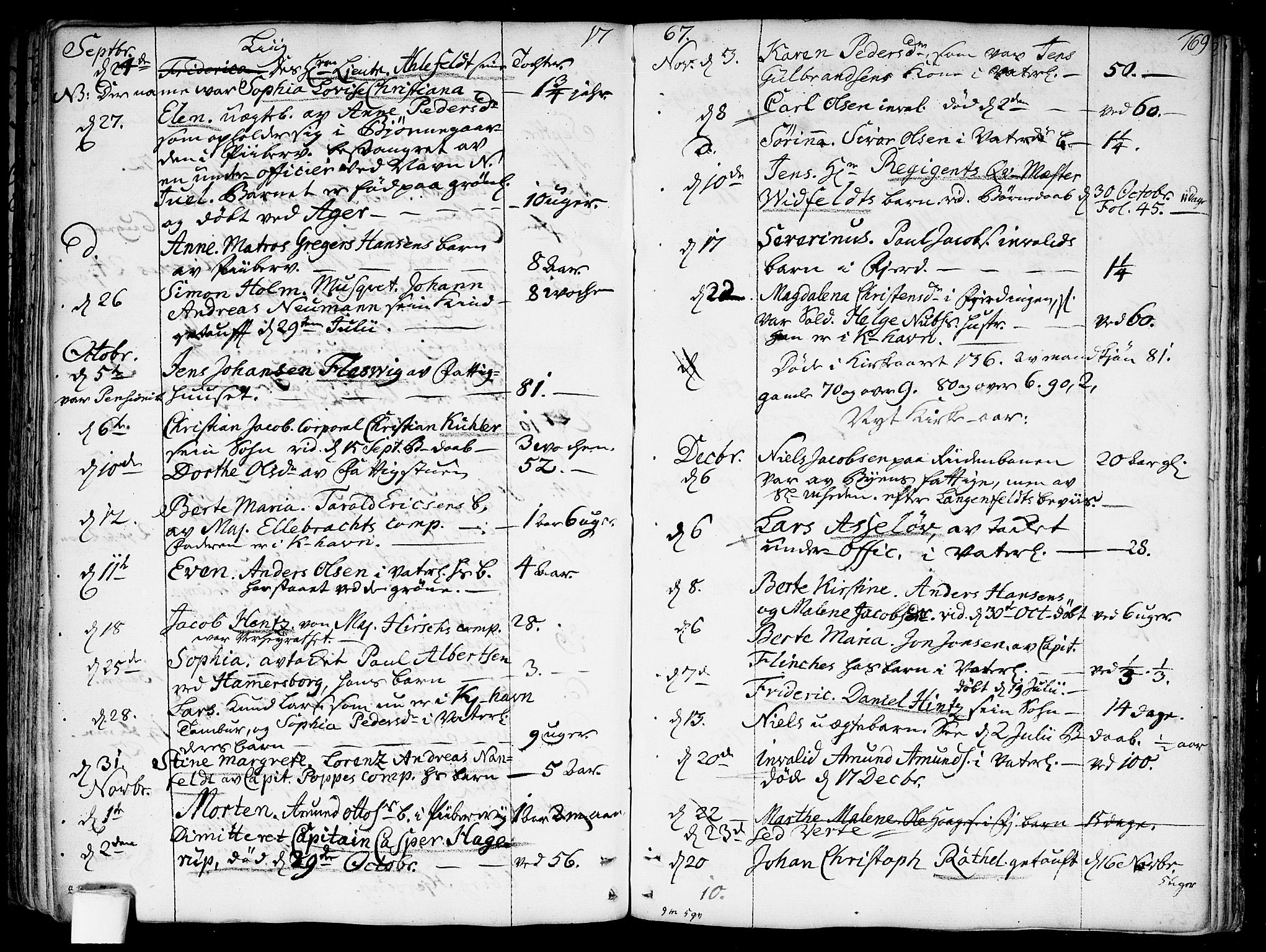 Garnisonsmenigheten Kirkebøker, SAO/A-10846/F/Fa/L0002: Parish register (official) no. 2, 1757-1776, p. 169