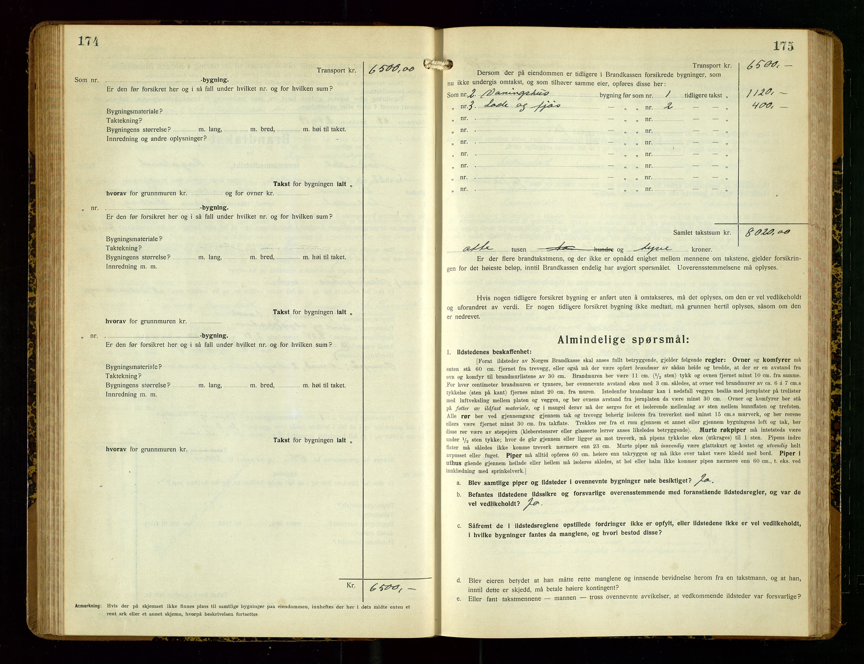 Sokndal lensmannskontor, SAST/A-100417/Gob/L0007: "Brandtakst-Protokoll", 1930-1936, p. 174-175