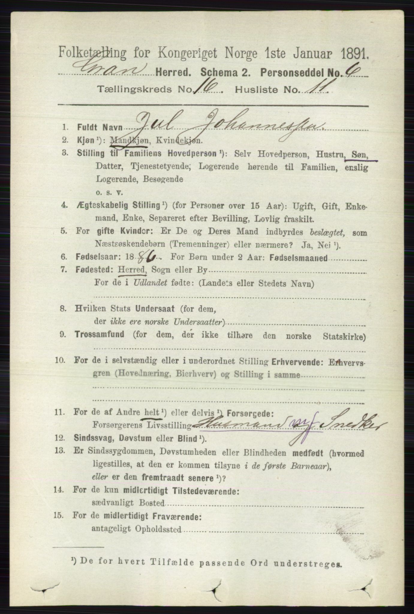 RA, 1891 census for 0534 Gran, 1891, p. 8175