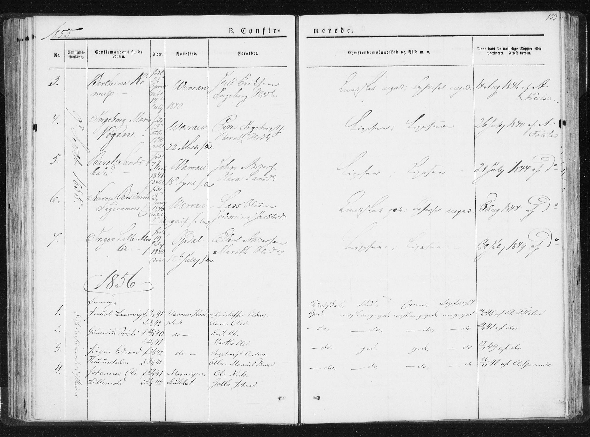 Ministerialprotokoller, klokkerbøker og fødselsregistre - Nord-Trøndelag, SAT/A-1458/744/L0418: Parish register (official) no. 744A02, 1843-1866, p. 133