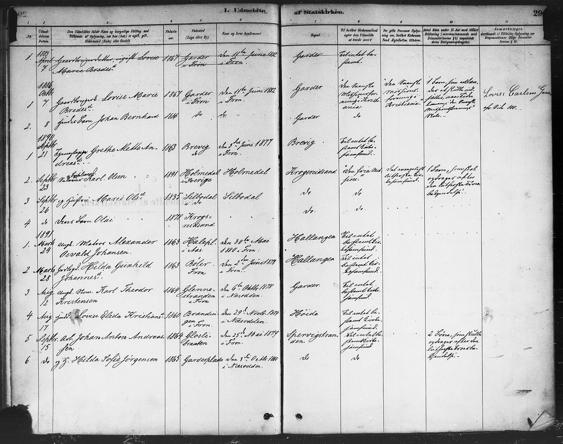 Drøbak prestekontor Kirkebøker, SAO/A-10142a/F/Fc/L0002: Parish register (official) no. III 2, 1878-1891, p. 296