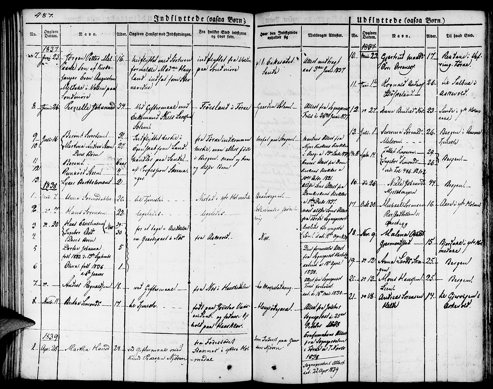 Gaular sokneprestembete, SAB/A-80001/H/Haa: Parish register (official) no. A 3, 1821-1840, p. 487