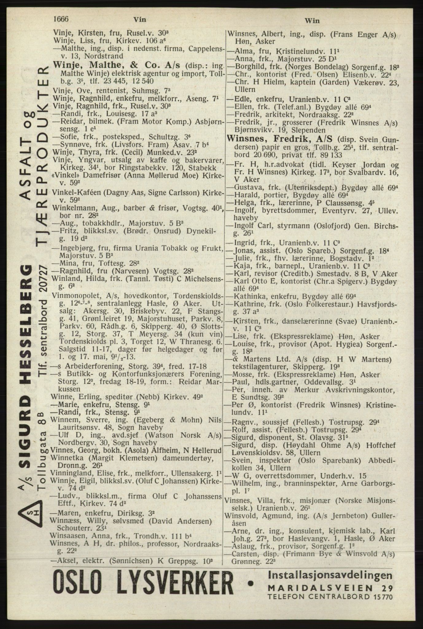 Kristiania/Oslo adressebok, PUBL/-, 1940, p. 1684