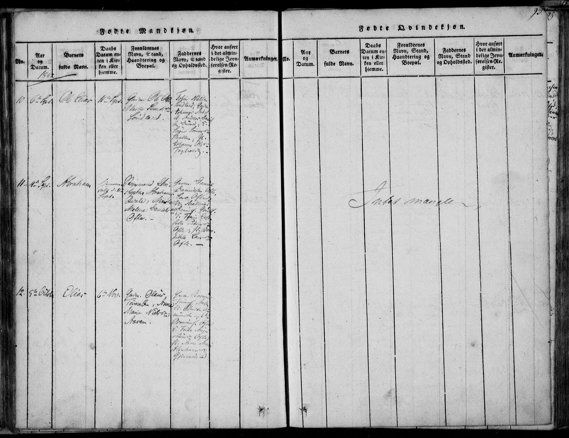 Herad sokneprestkontor, AV/SAK-1111-0018/F/Fa/Faa/L0003: Parish register (official) no. A 3, 1816-1844, p. 93