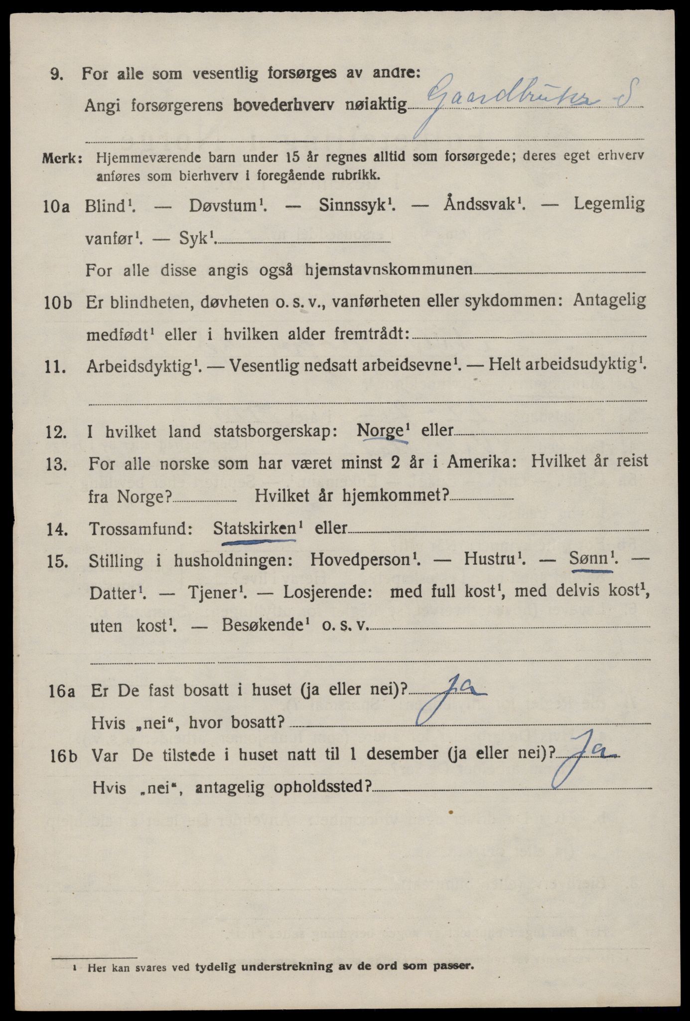 SAST, 1920 census for Vikedal, 1920, p. 3034