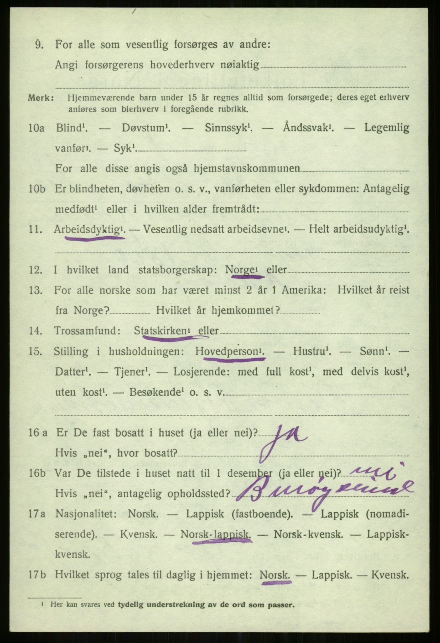 SATØ, 1920 census for Karlsøy, 1920, p. 5003