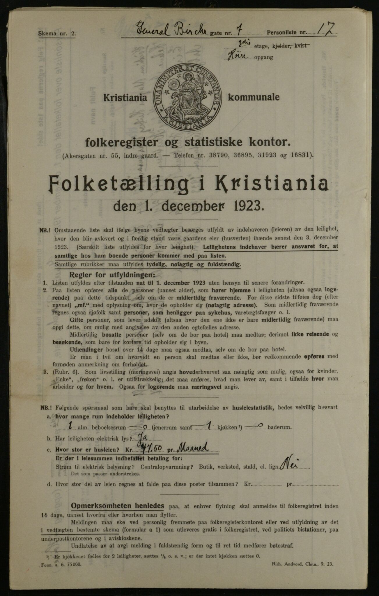 OBA, Municipal Census 1923 for Kristiania, 1923, p. 32857