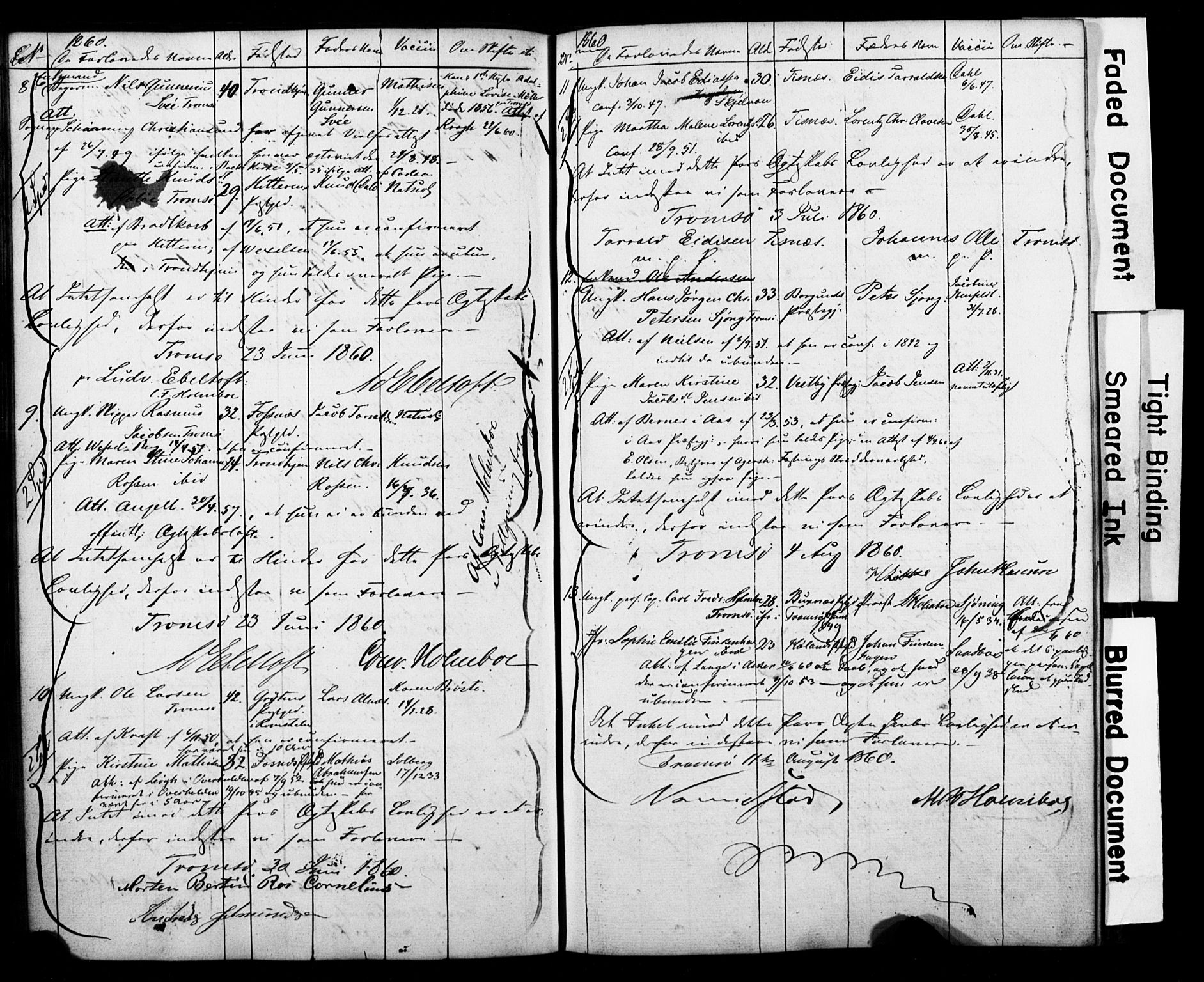 Tromsø sokneprestkontor/stiftsprosti/domprosti, AV/SATØ-S-1343/H/Hc/L0097: Banns register no. 97, 1851-1872