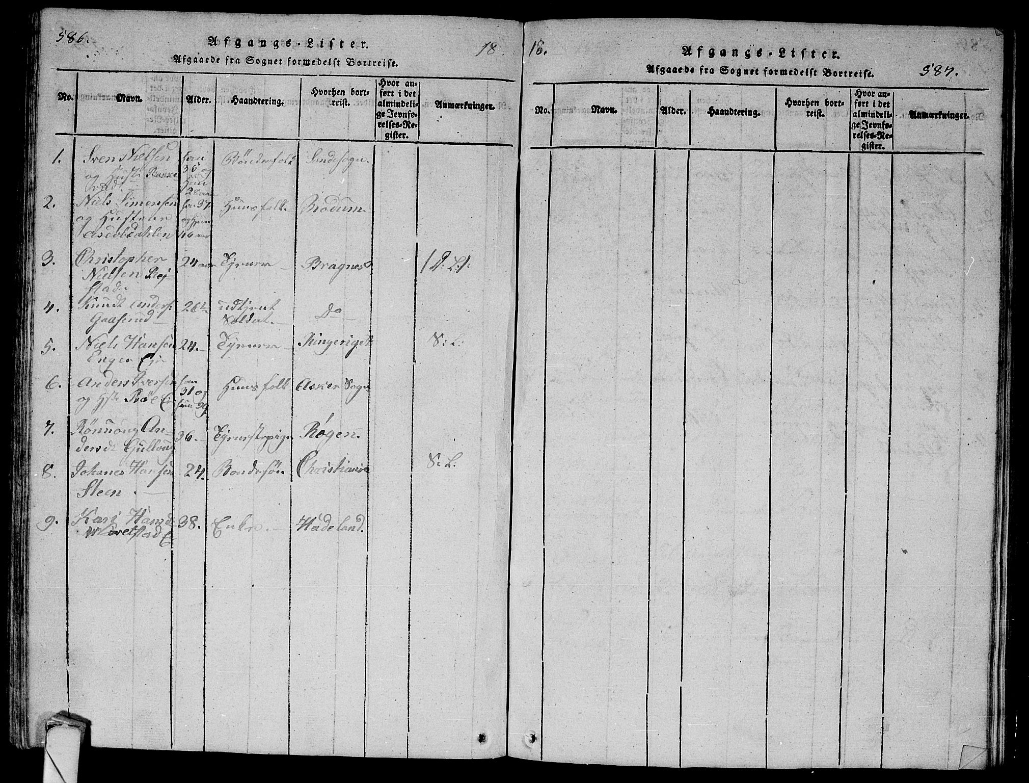 Lier kirkebøker, SAKO/A-230/G/Ga/L0001: Parish register (copy) no. I 1, 1813-1824, p. 586-587