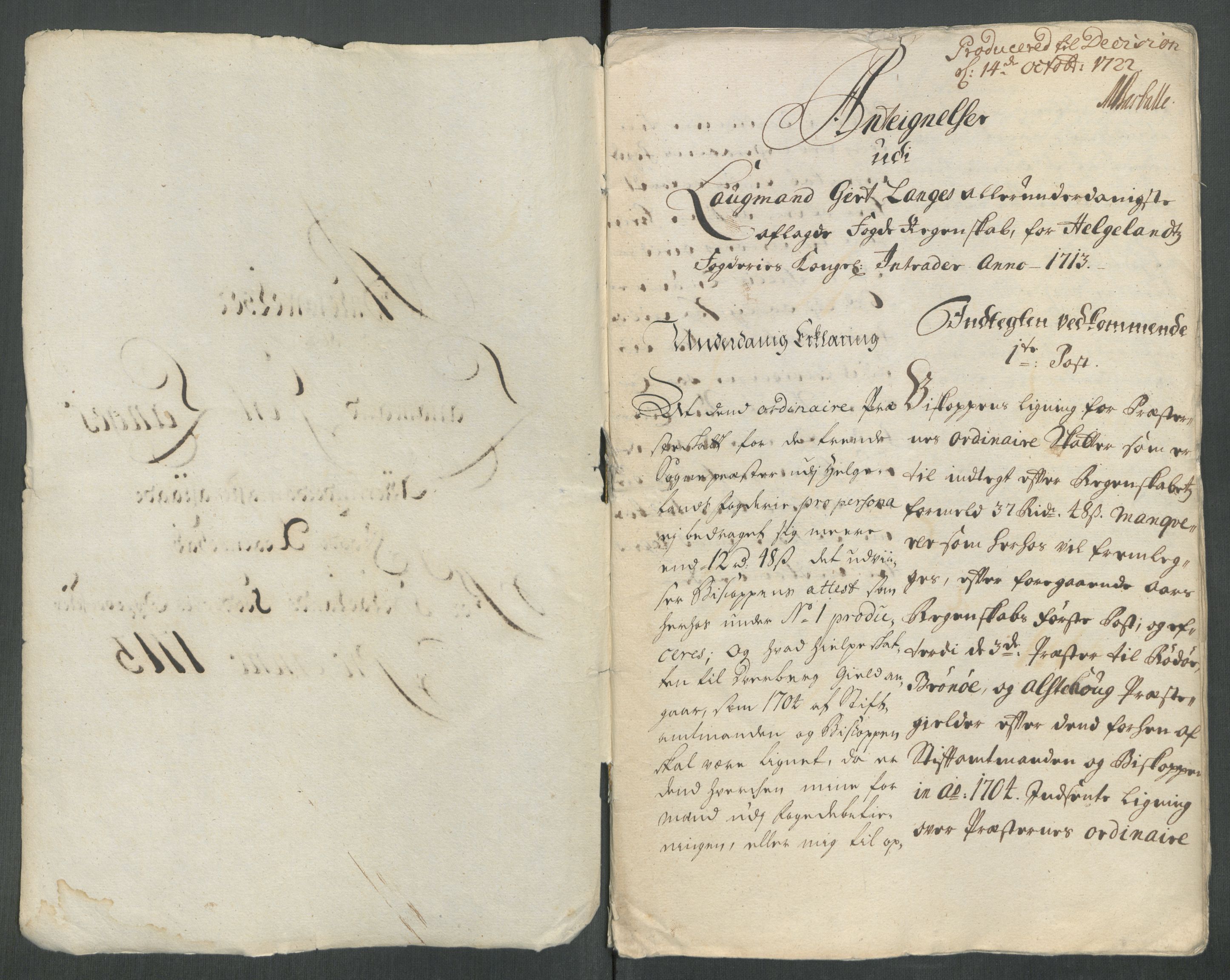 Rentekammeret inntil 1814, Reviderte regnskaper, Fogderegnskap, AV/RA-EA-4092/R65/L4512: Fogderegnskap Helgeland, 1712-1713, p. 460