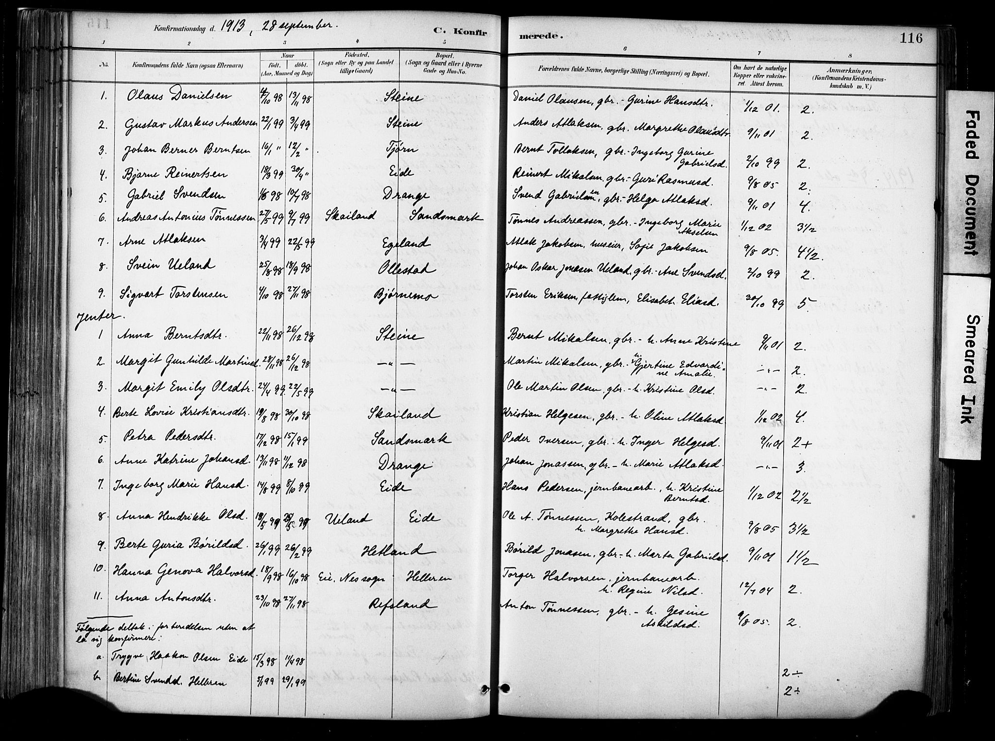 Lund sokneprestkontor, AV/SAST-A-101809/S06/L0012: Parish register (official) no. A 11, 1887-1921, p. 116