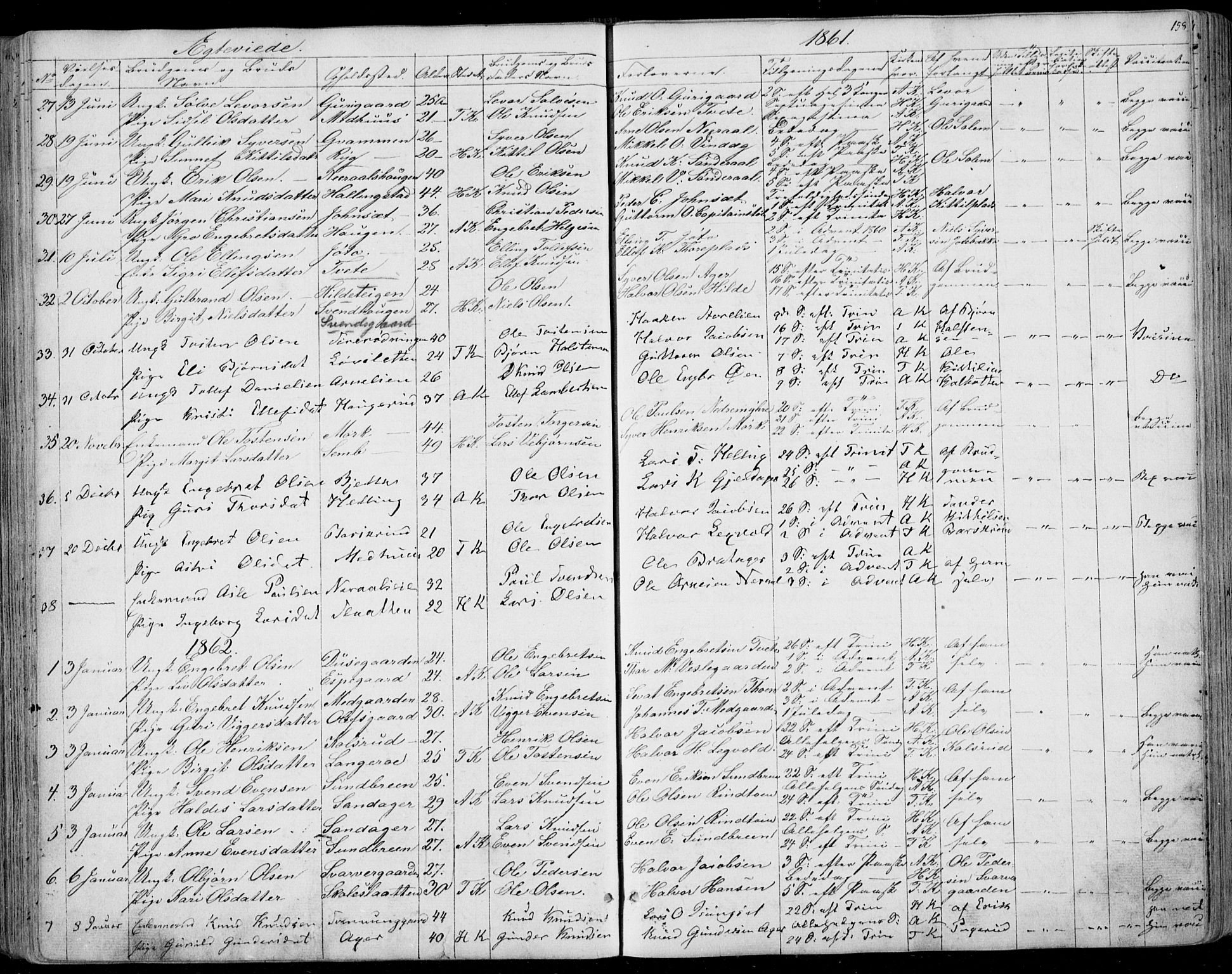 Ål kirkebøker, SAKO/A-249/F/Fa/L0006: Parish register (official) no. I 6, 1849-1864, p. 158