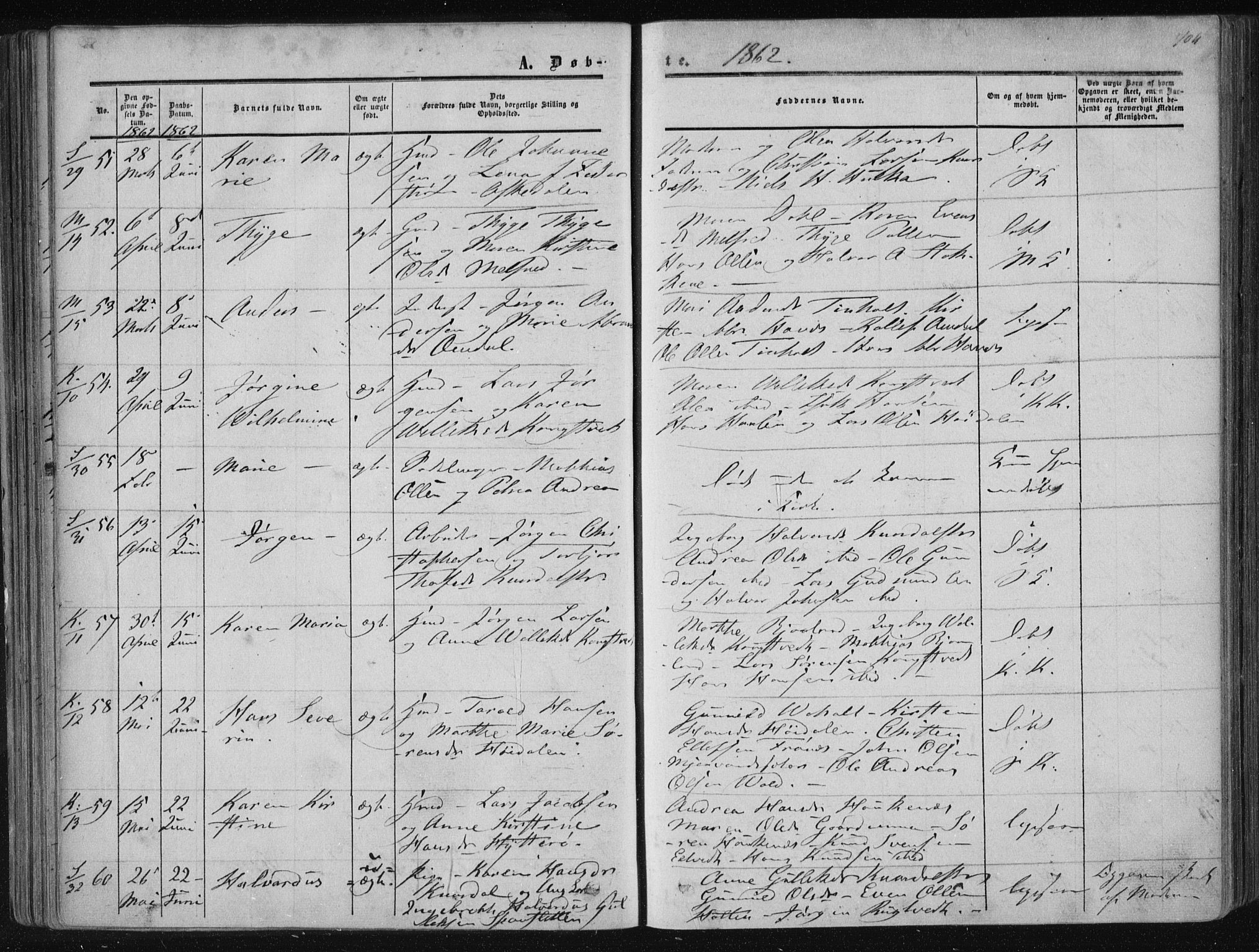 Solum kirkebøker, AV/SAKO-A-306/F/Fa/L0007: Parish register (official) no. I 7, 1856-1864, p. 104