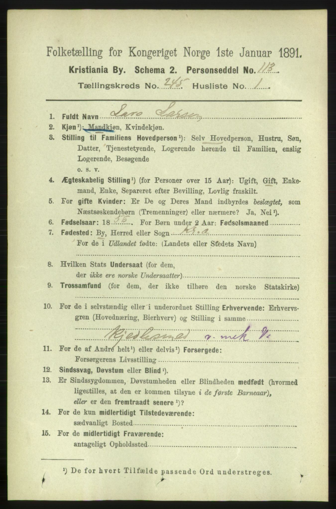 RA, 1891 census for 0301 Kristiania, 1891, p. 149247