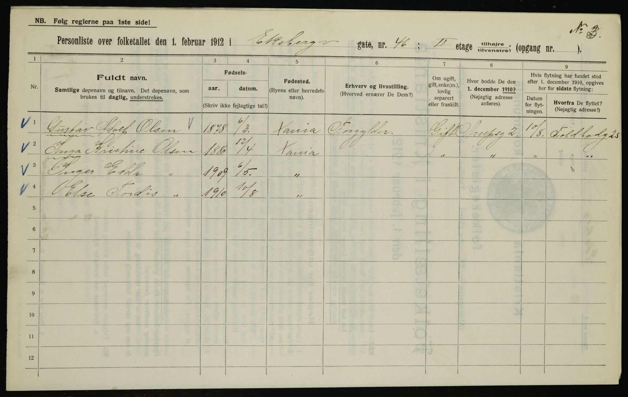 OBA, Municipal Census 1912 for Kristiania, 1912, p. 20353