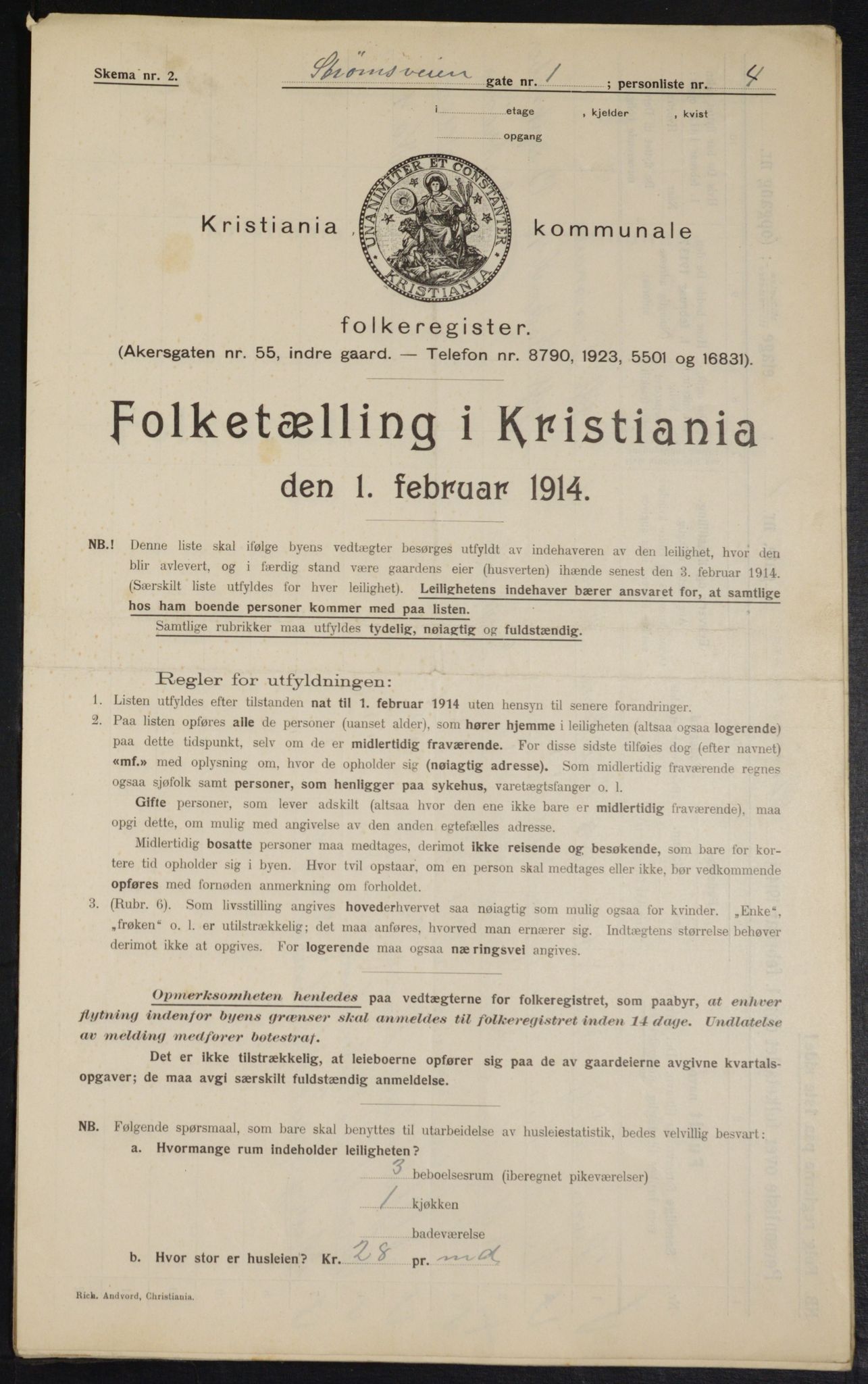 OBA, Municipal Census 1914 for Kristiania, 1914, p. 104636