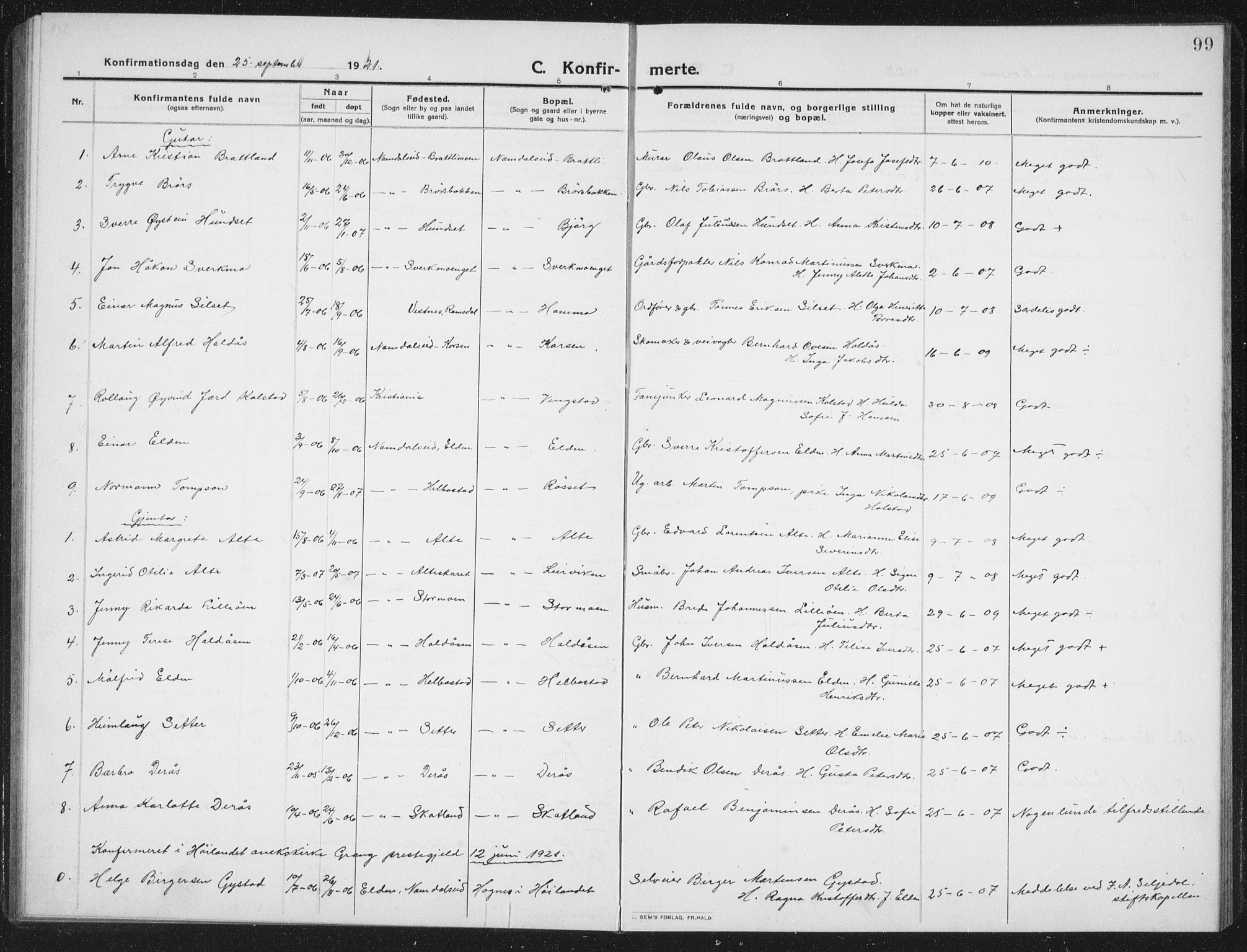 Ministerialprotokoller, klokkerbøker og fødselsregistre - Nord-Trøndelag, SAT/A-1458/742/L0413: Parish register (copy) no. 742C04, 1911-1938, p. 99
