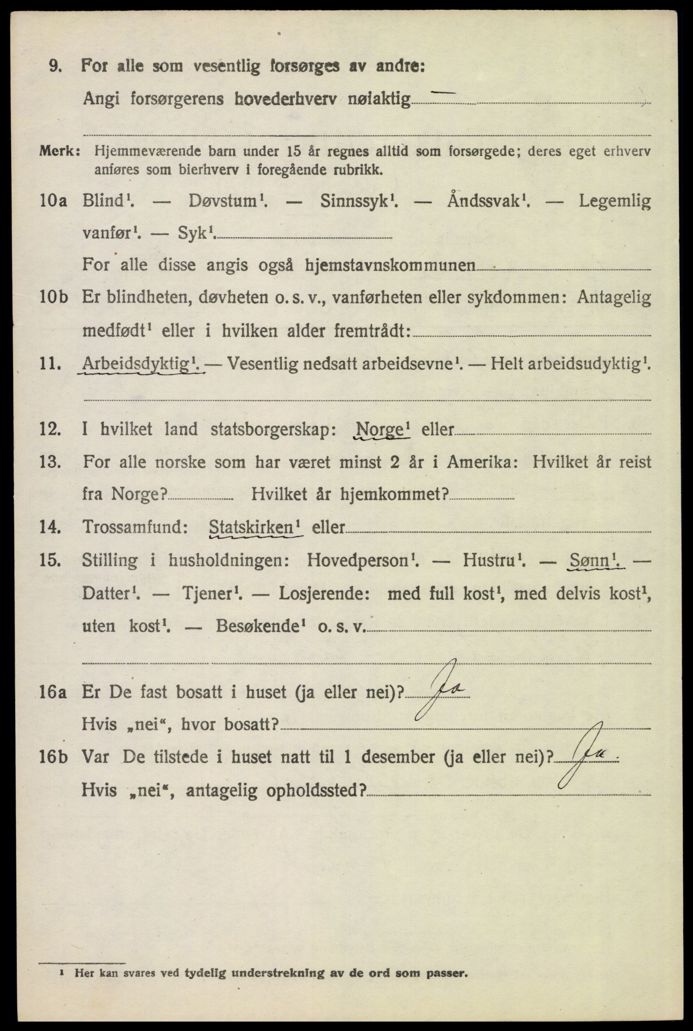 SAH, 1920 census for Ytre Rendal, 1920, p. 2054