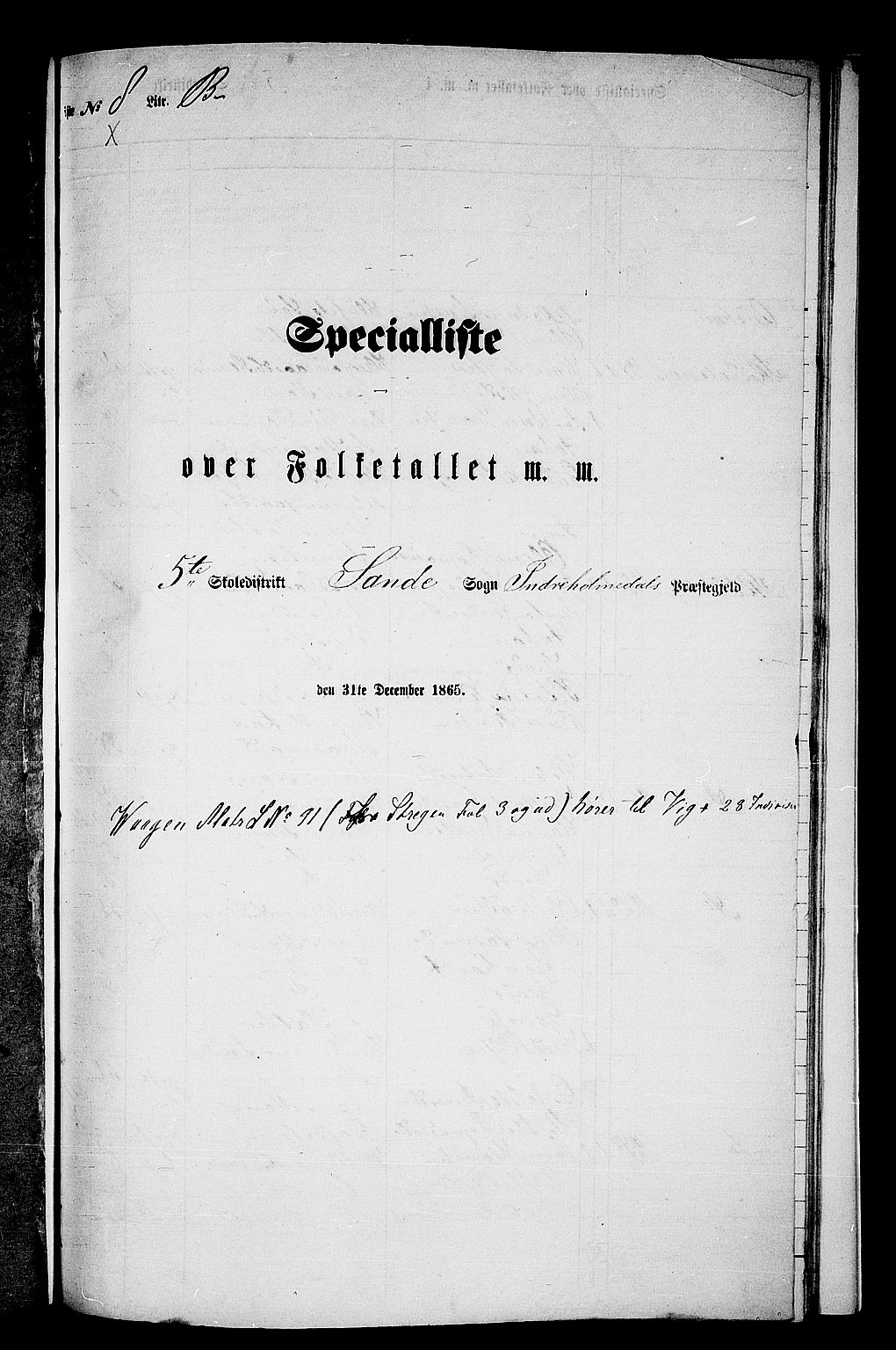 RA, 1865 census for Indre Holmedal, 1865, p. 153