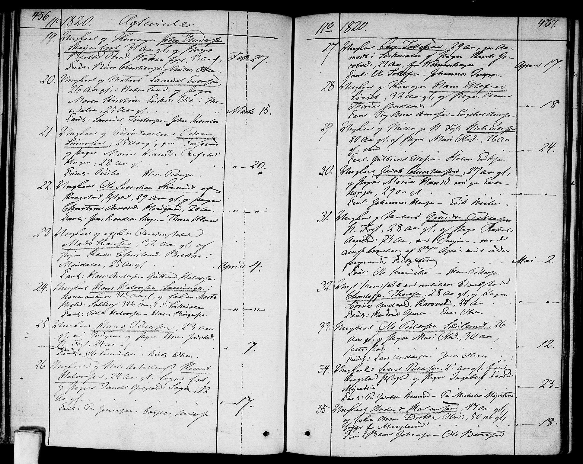 Aker prestekontor kirkebøker, AV/SAO-A-10861/F/L0012: Parish register (official) no. 12, 1819-1828, p. 436-437