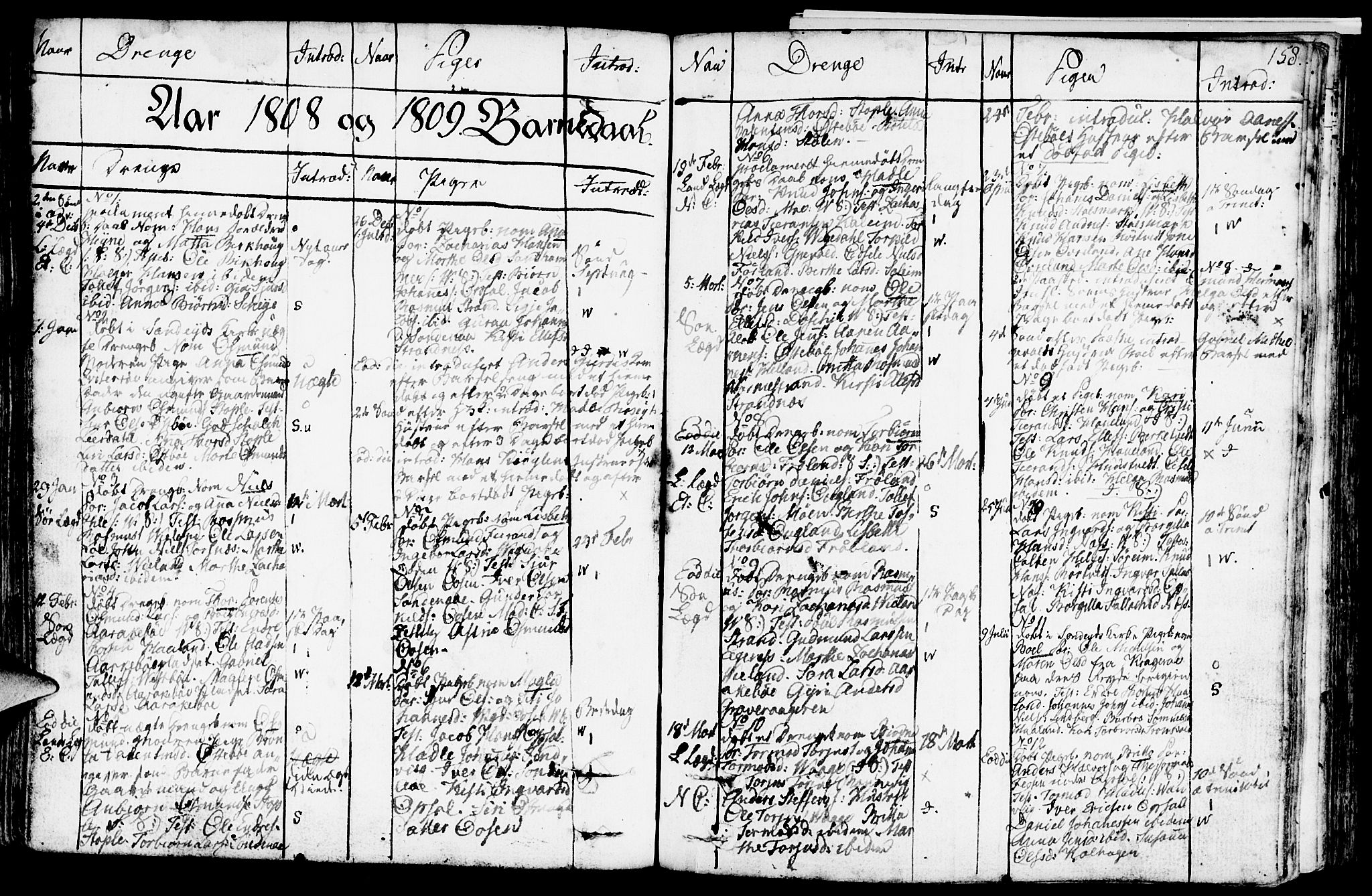 Vikedal sokneprestkontor, SAST/A-101840/01/IV: Parish register (official) no. A 2, 1779-1817, p. 158