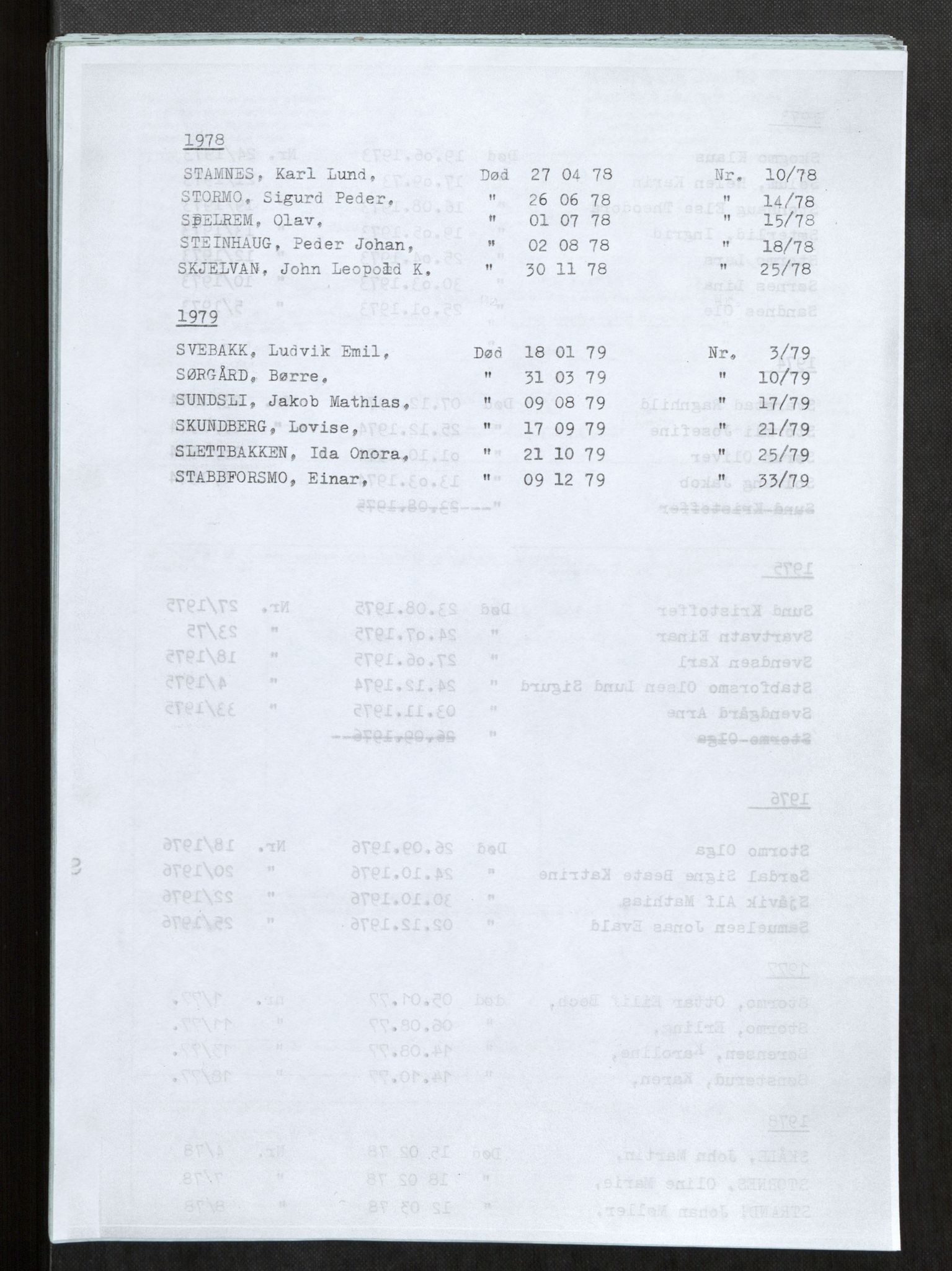 Vefsn lensmannskontor, SAT/A-5714/4/Gh/L0001: Dødsfallprotokoll, 1973-1990, p. 159