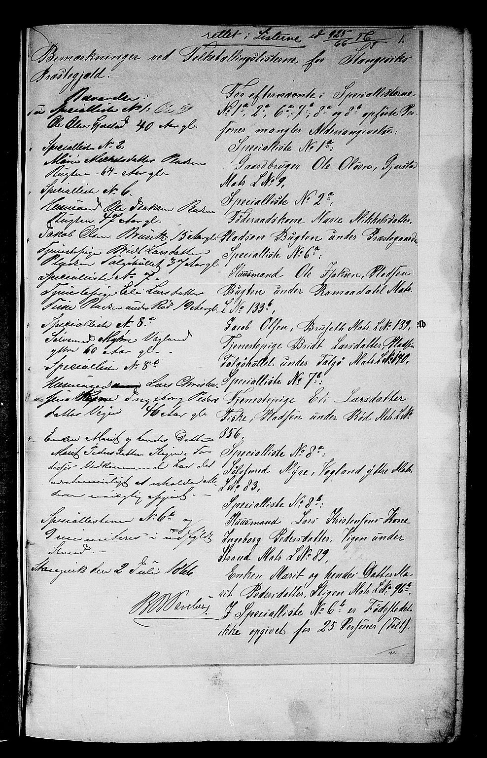 RA, 1865 census for Stangvik, 1865, p. 11