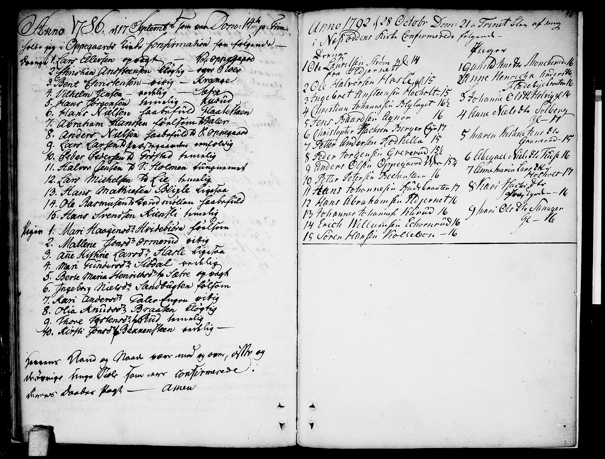 Nesodden prestekontor Kirkebøker, AV/SAO-A-10013/F/Fa/L0004: Parish register (official) no. I 4, 1780-1792, p. 45