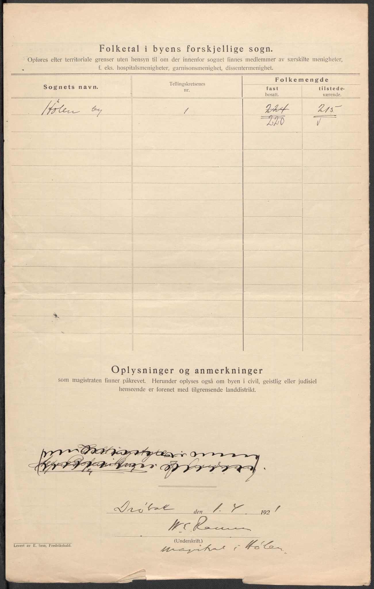 SAO, 1920 census for Hølen, 1920, p. 3