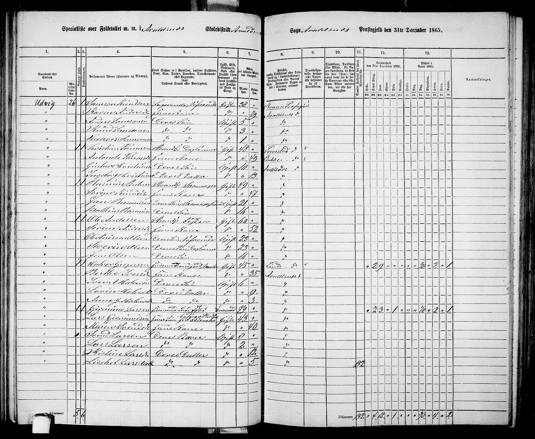 RA, 1865 census for Avaldsnes, 1865, p. 113