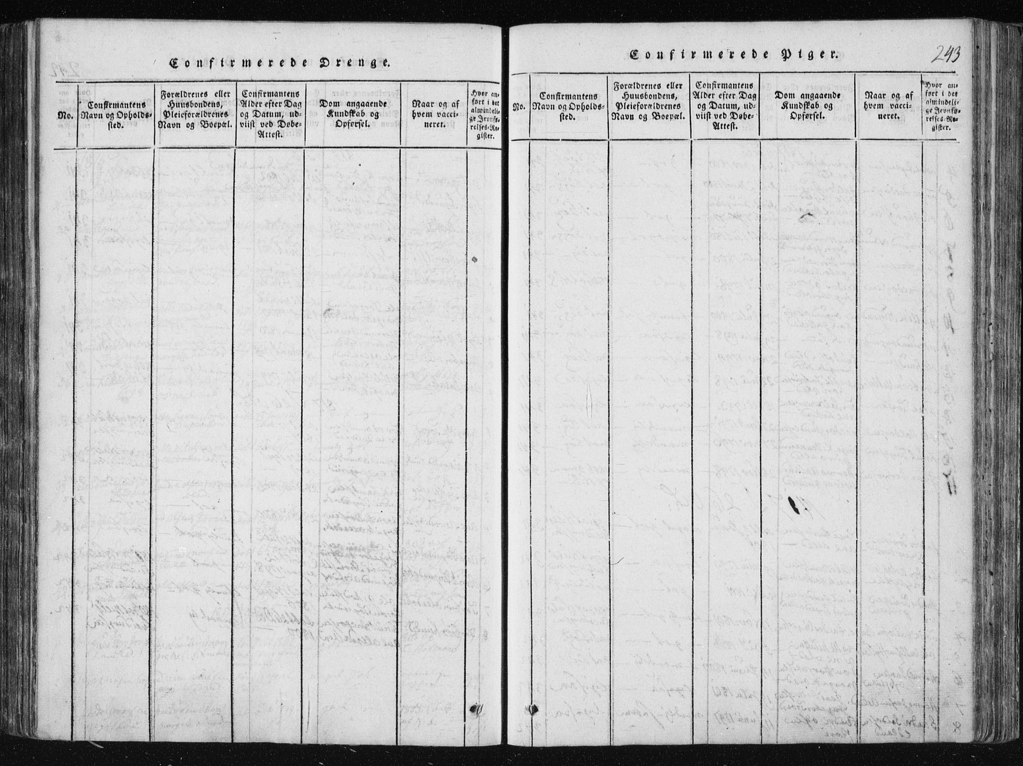 Vinje kirkebøker, SAKO/A-312/F/Fa/L0003: Parish register (official) no. I 3, 1814-1843, p. 243