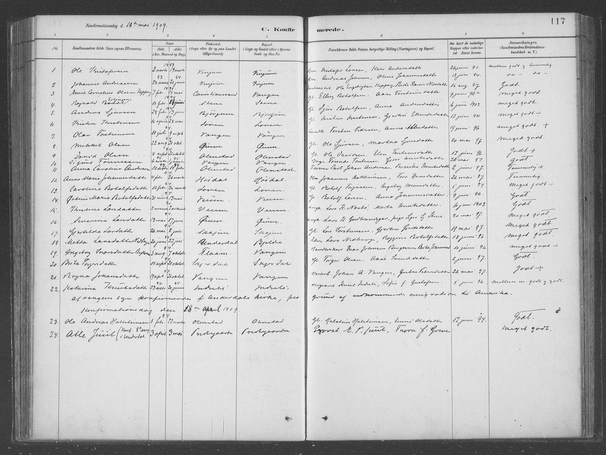 Aurland sokneprestembete, SAB/A-99937/H/Ha/Hab/L0001: Parish register (official) no. B  1, 1880-1909, p. 117