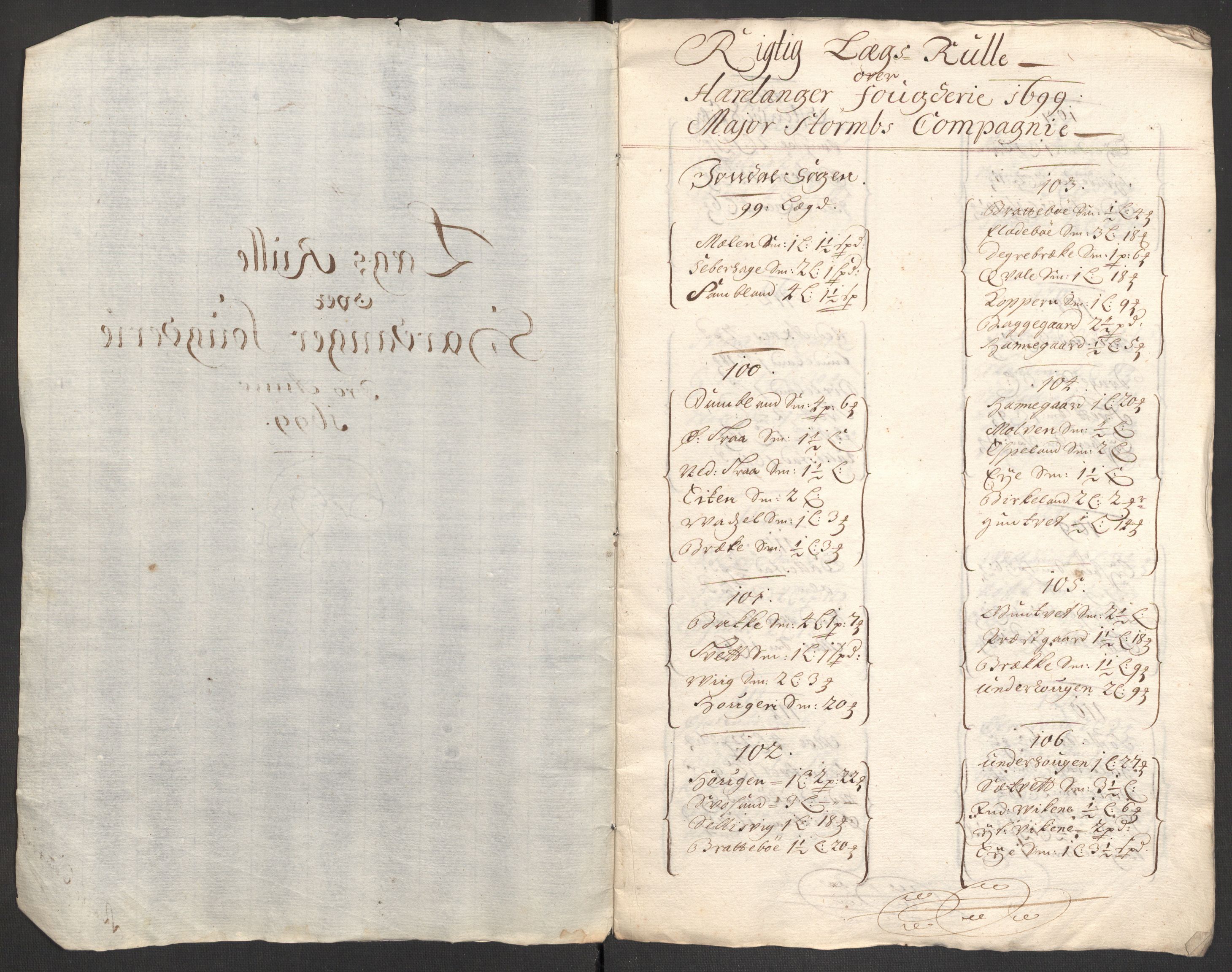 Rentekammeret inntil 1814, Reviderte regnskaper, Fogderegnskap, AV/RA-EA-4092/R48/L2978: Fogderegnskap Sunnhordland og Hardanger, 1699, p. 190