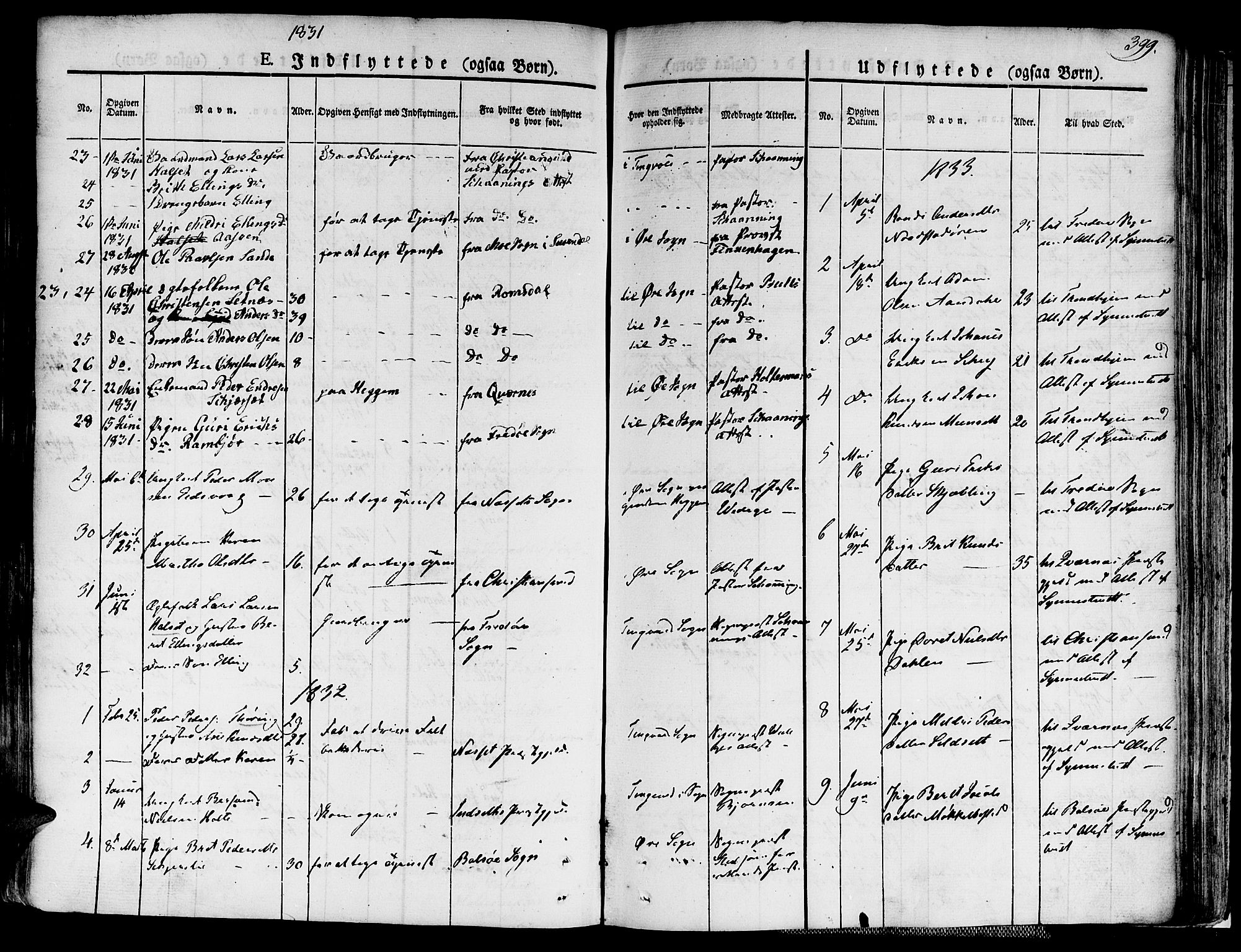 Ministerialprotokoller, klokkerbøker og fødselsregistre - Møre og Romsdal, SAT/A-1454/586/L0983: Parish register (official) no. 586A09, 1829-1843, p. 399
