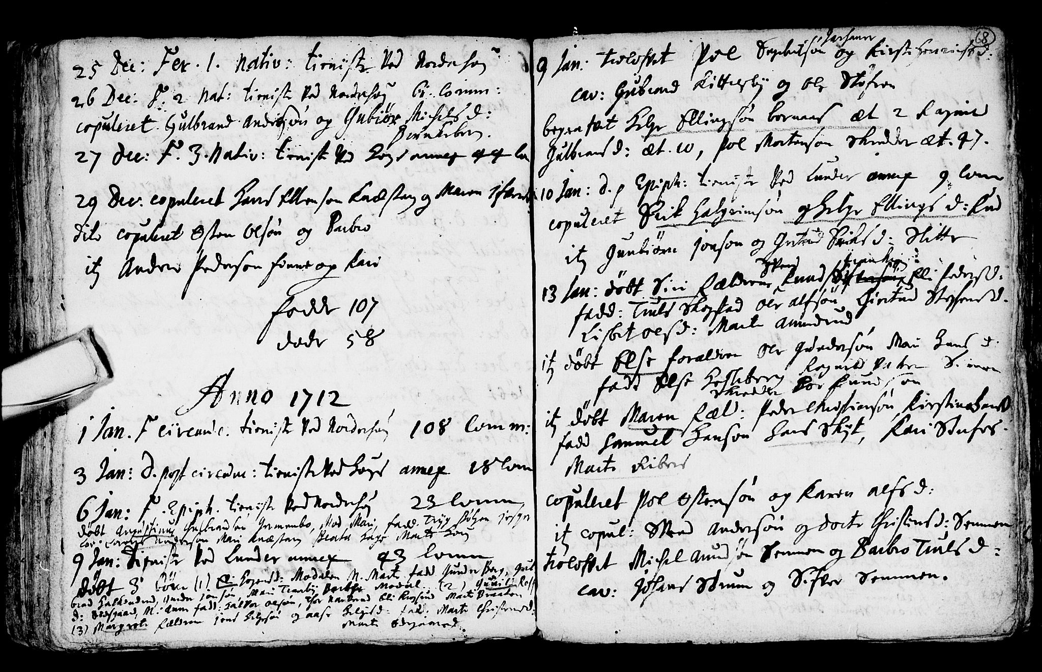 Norderhov kirkebøker, AV/SAKO-A-237/F/Fa/L0001: Parish register (official) no. 1, 1704-1716, p. 68