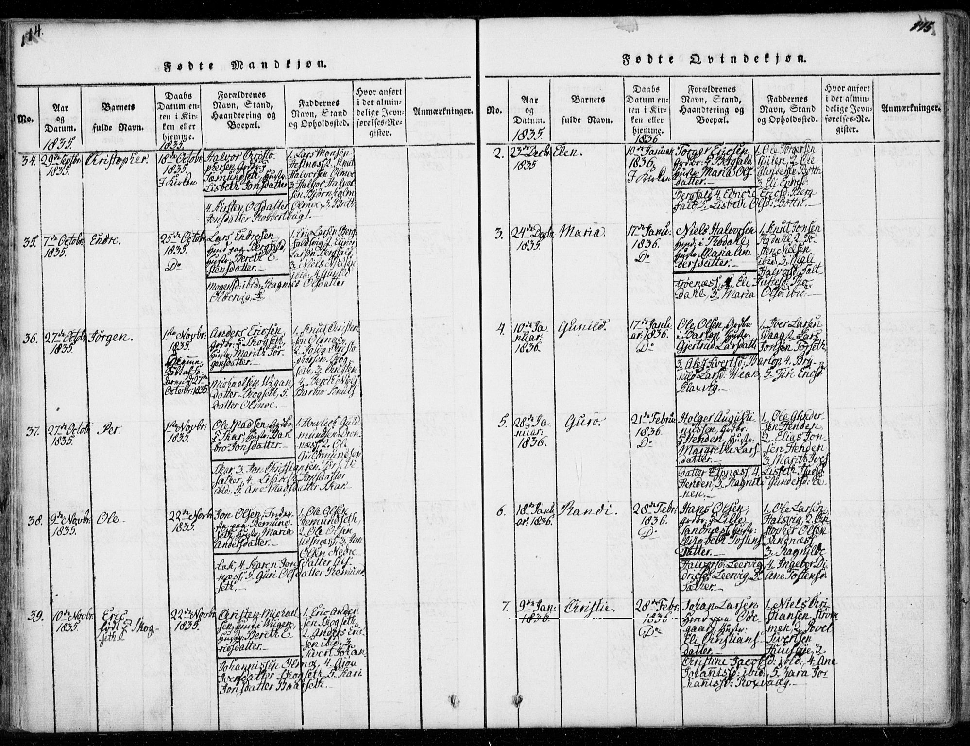Ministerialprotokoller, klokkerbøker og fødselsregistre - Møre og Romsdal, SAT/A-1454/578/L0903: Parish register (official) no. 578A02, 1819-1838, p. 174-175