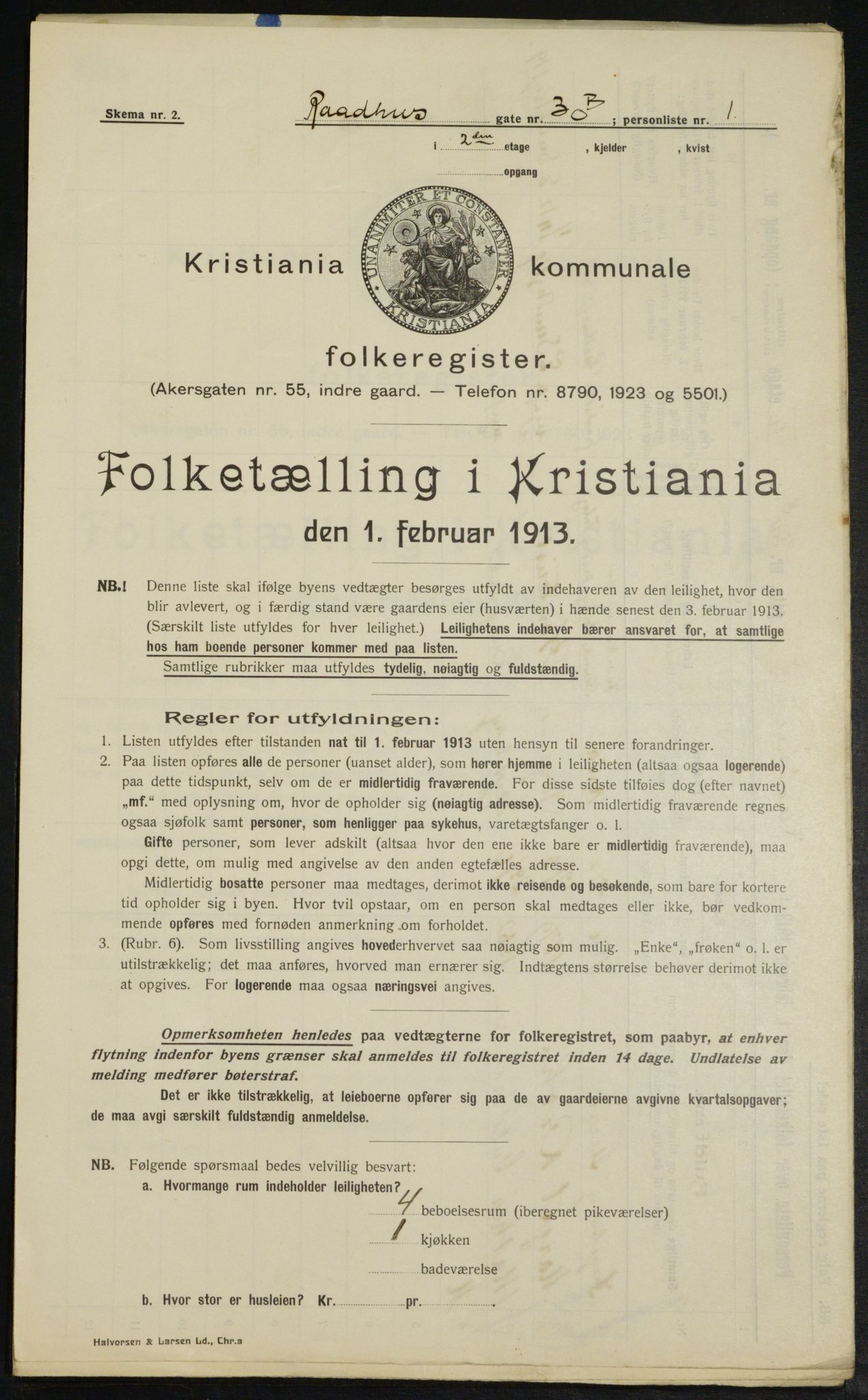 OBA, Municipal Census 1913 for Kristiania, 1913, p. 86404