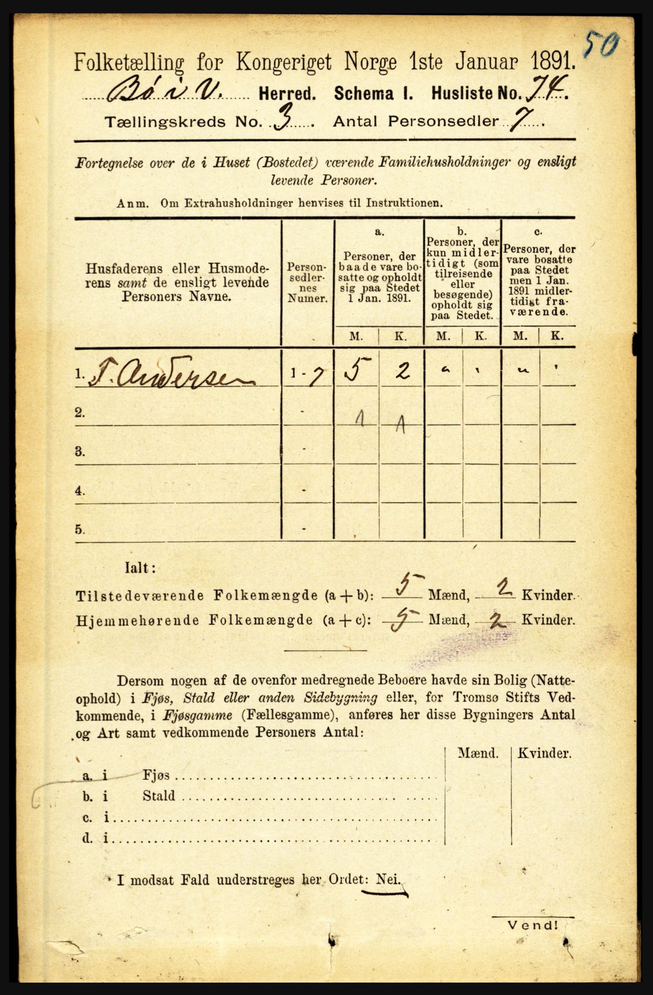 RA, 1891 census for 1867 Bø, 1891, p. 828