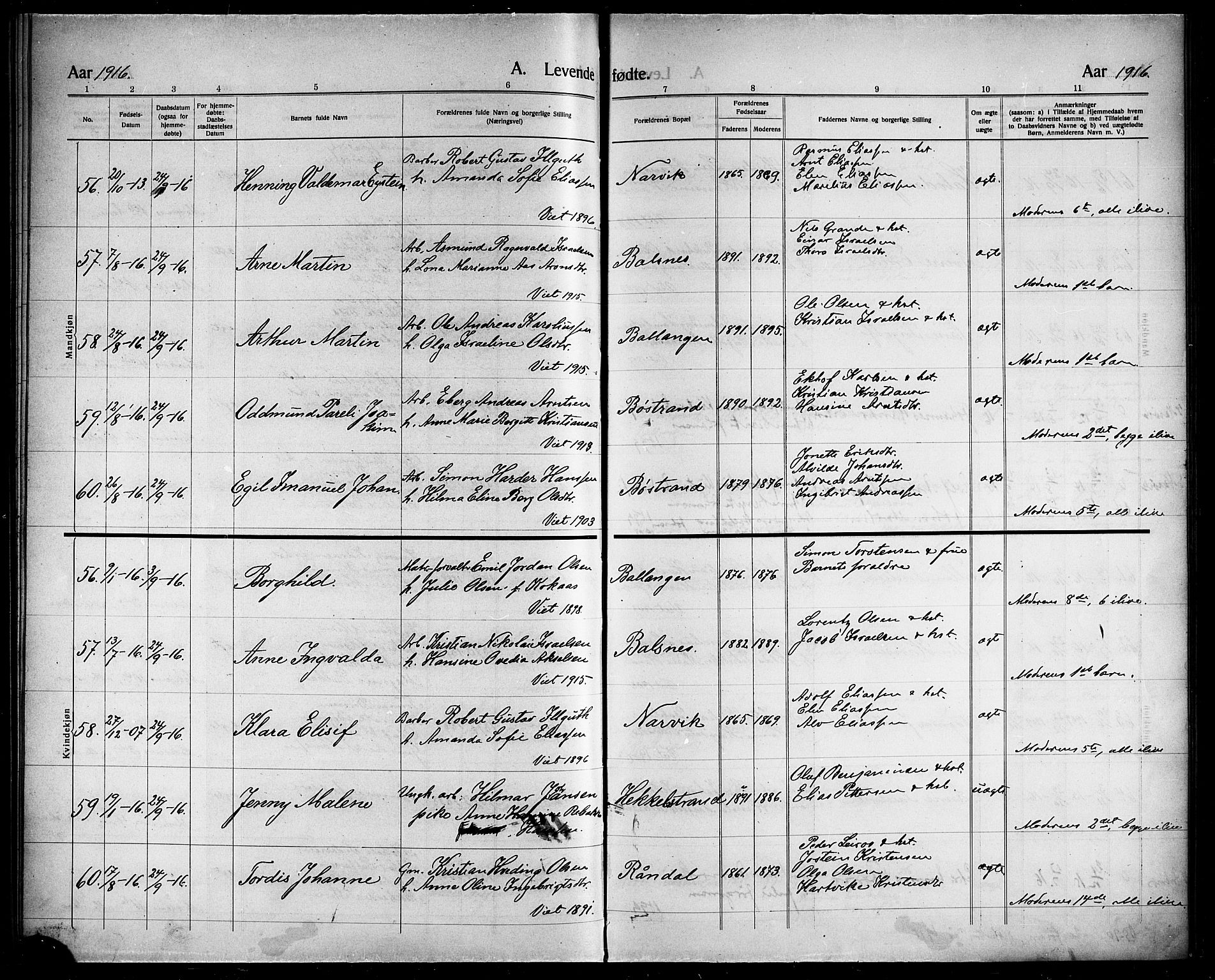 Ministerialprotokoller, klokkerbøker og fødselsregistre - Nordland, AV/SAT-A-1459/863/L0916: Parish register (copy) no. 863C06, 1907-1921