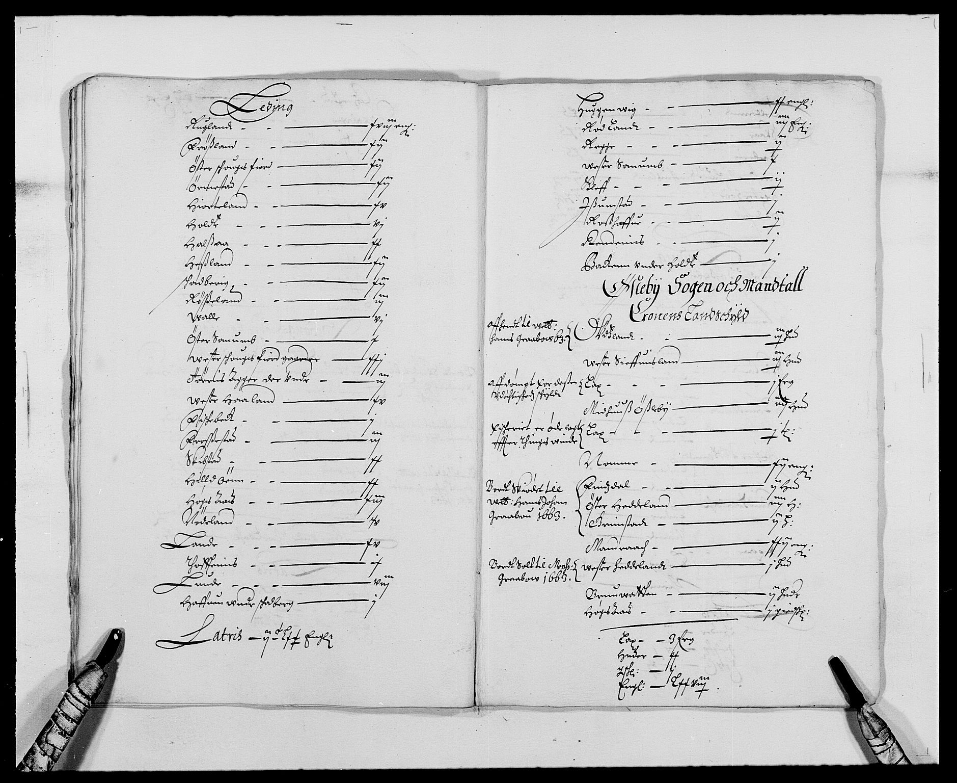 Rentekammeret inntil 1814, Reviderte regnskaper, Fogderegnskap, AV/RA-EA-4092/R42/L2537: Mandal fogderi, 1664-1666, p. 280