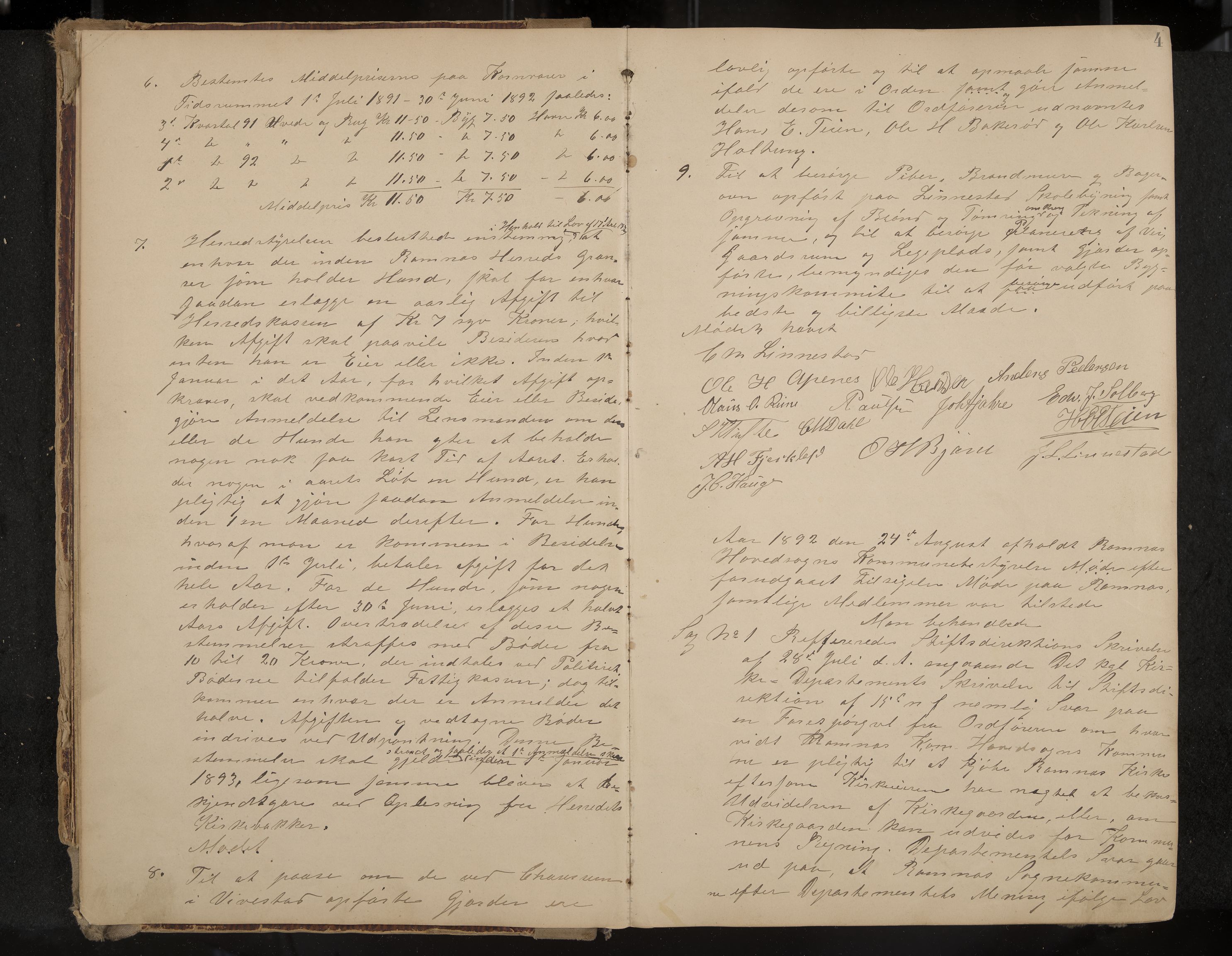 Ramnes formannskap og sentraladministrasjon, IKAK/0718021/A/Aa/L0004: Møtebok, 1892-1907, p. 4