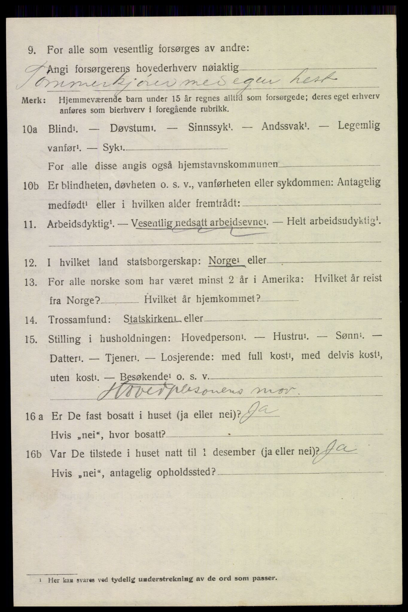 SAH, 1920 census for Trysil, 1920, p. 13795